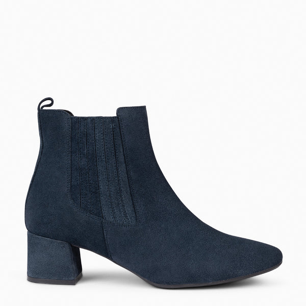 Womens blue deals suede booties