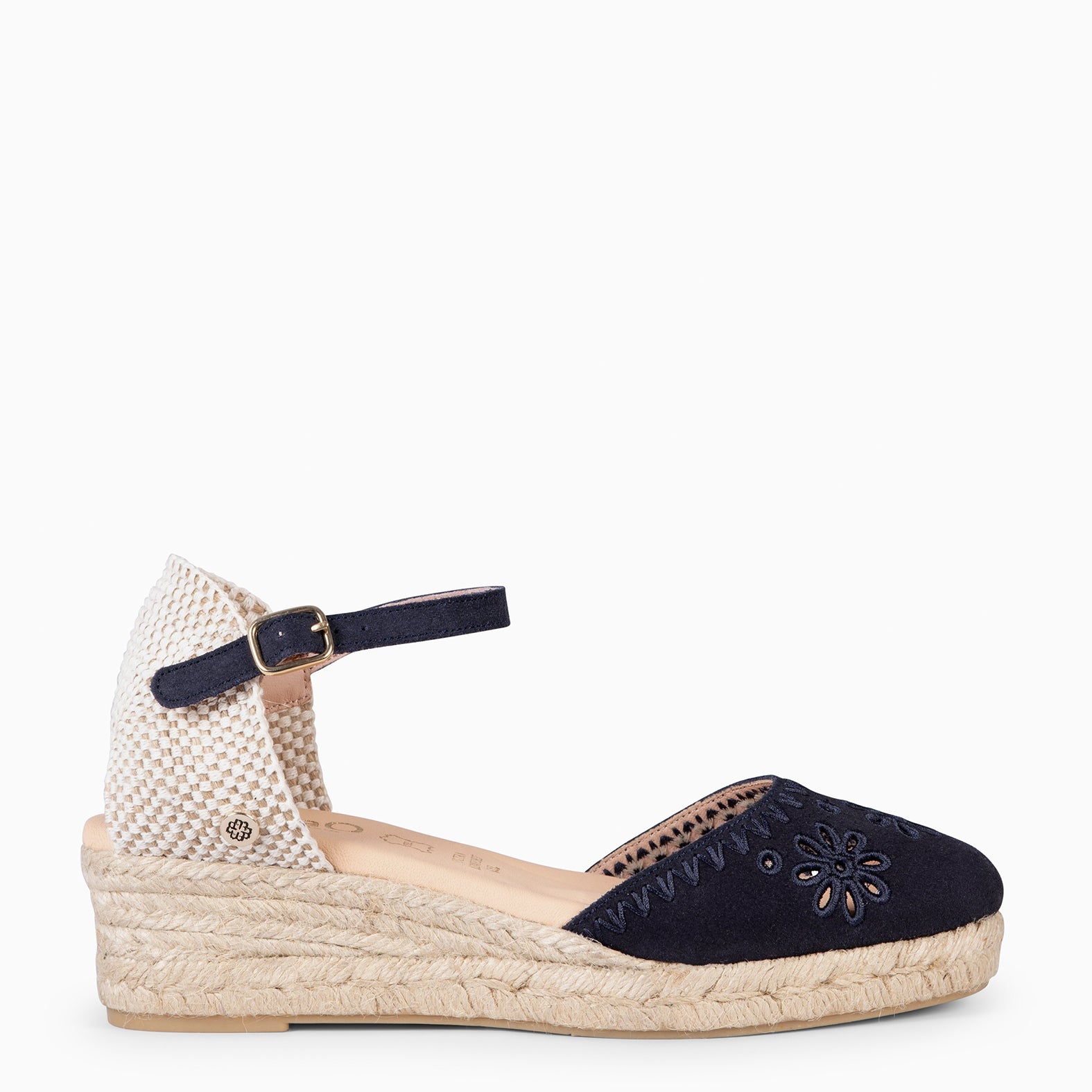 CASARES XS - Espadrilles en cuir brodé BLEU MARINE