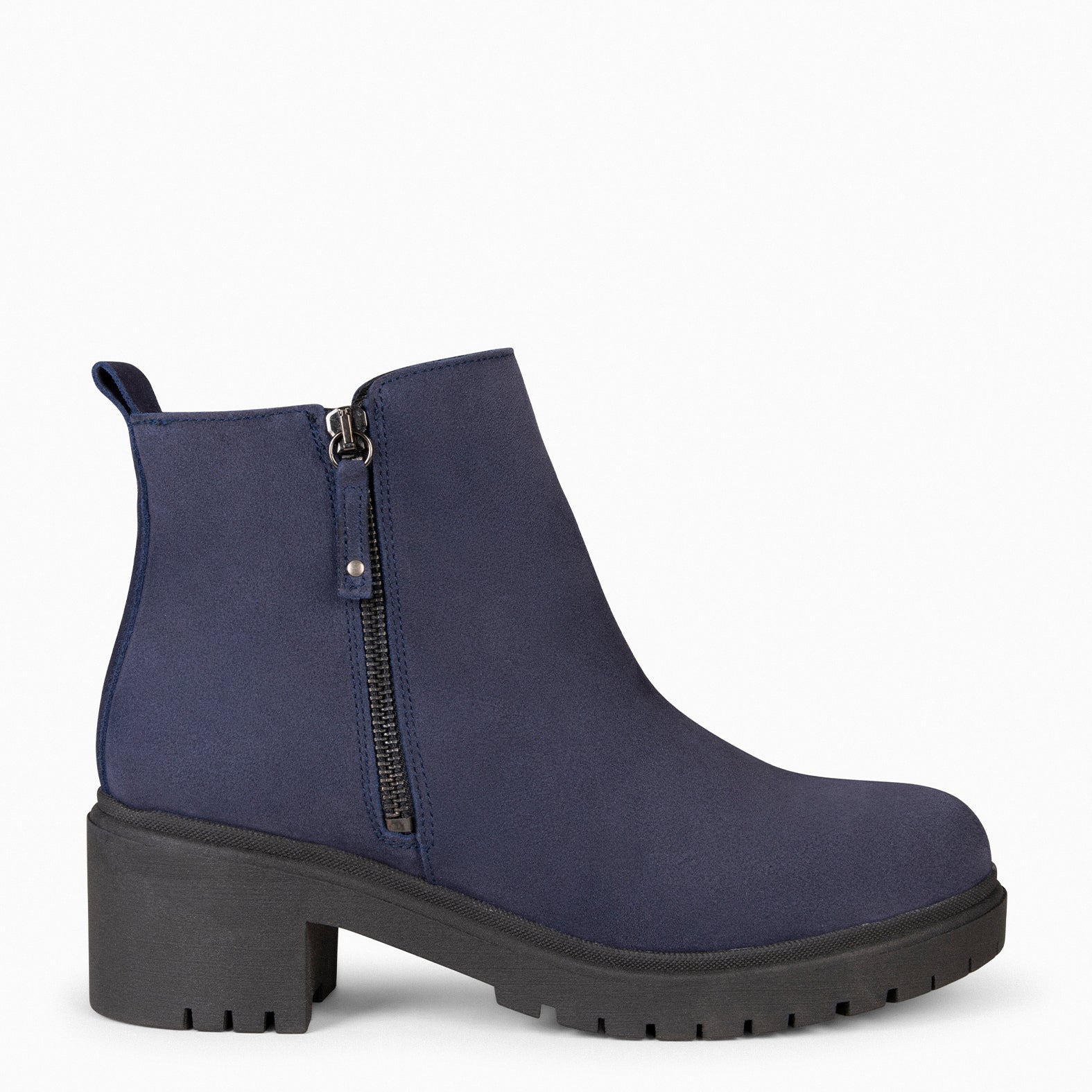 POP – Bottines en daim hydrofuge BLEU MARINE