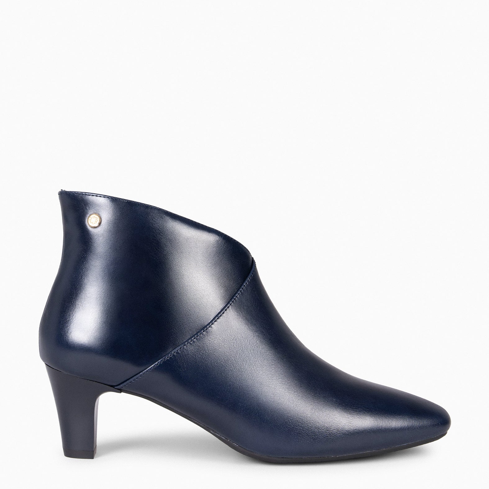 Leather Navy Blue Booties Heels LADY – NAVY Nappa Leather Booties