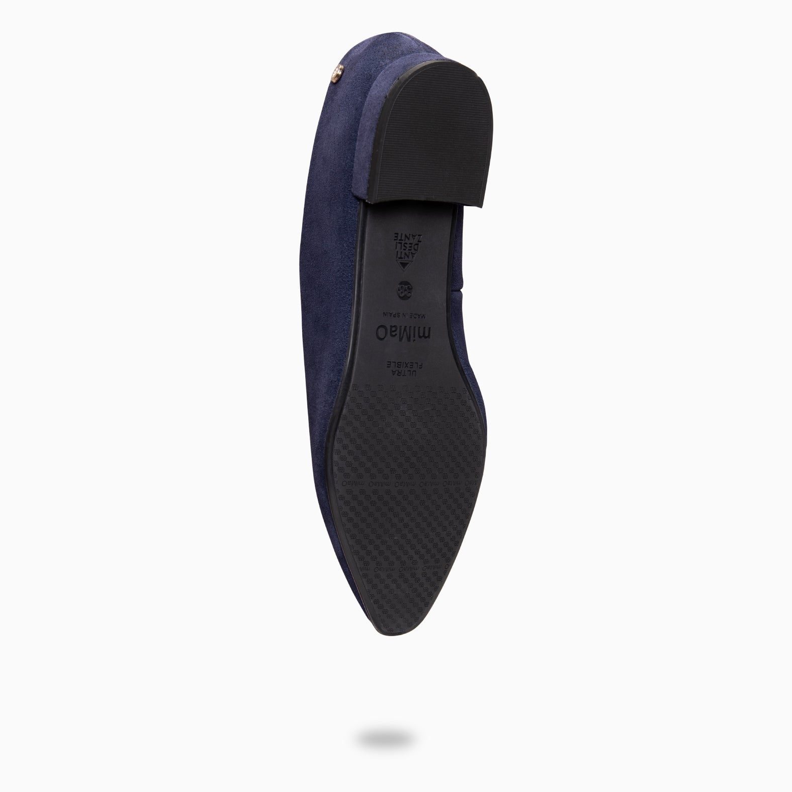 URBAN LACY - Bailarina con tacón bajo en piel de serraje MARINO