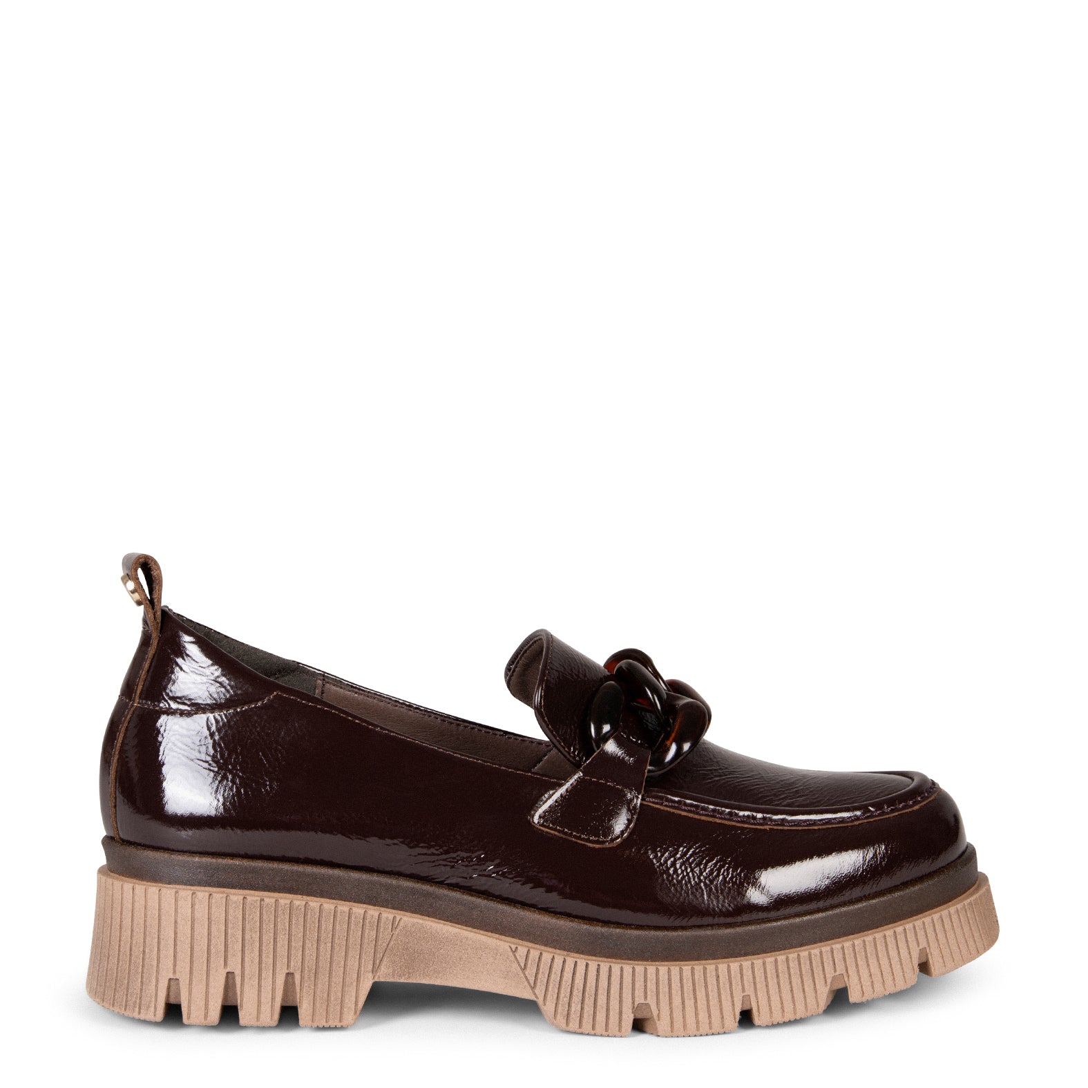 LOLA – BROWN Moccasin with track sole