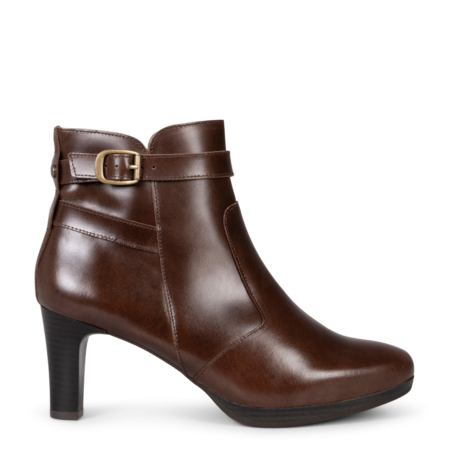 MILAN – BROWN Booties with heel and strap