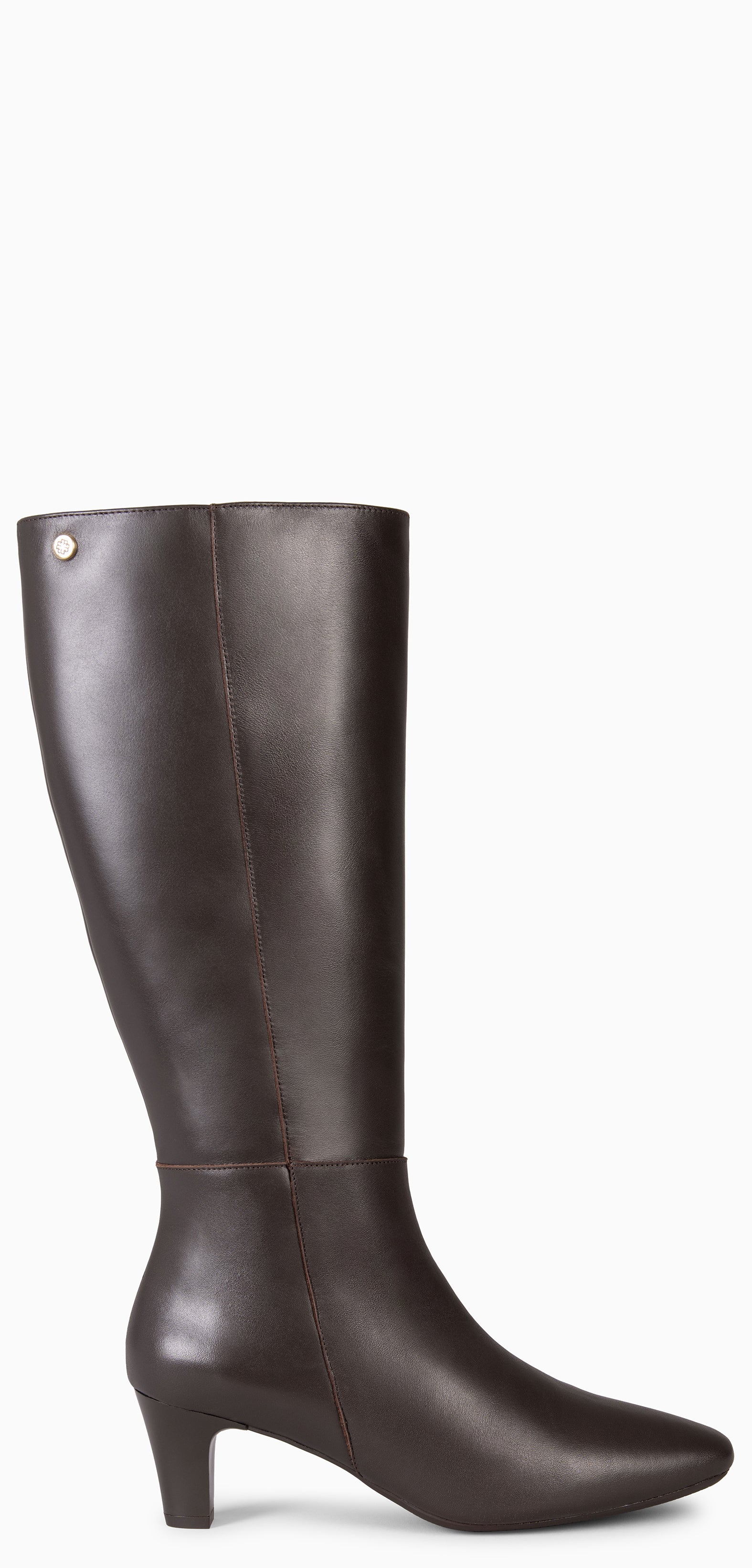 QUEENS - Bottes hautes en cuir MARRON