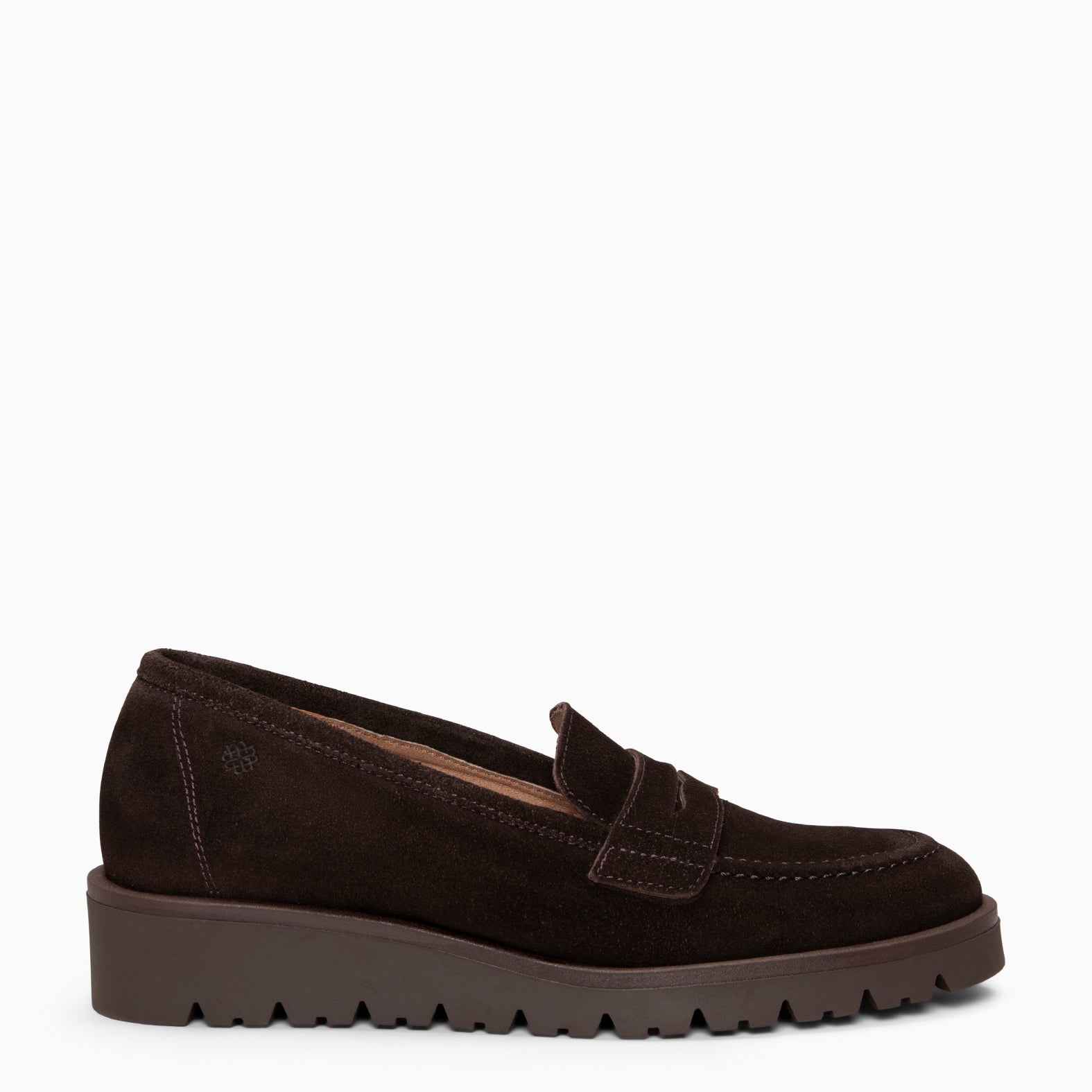 DAFNE - BROWN leather wedge loafers