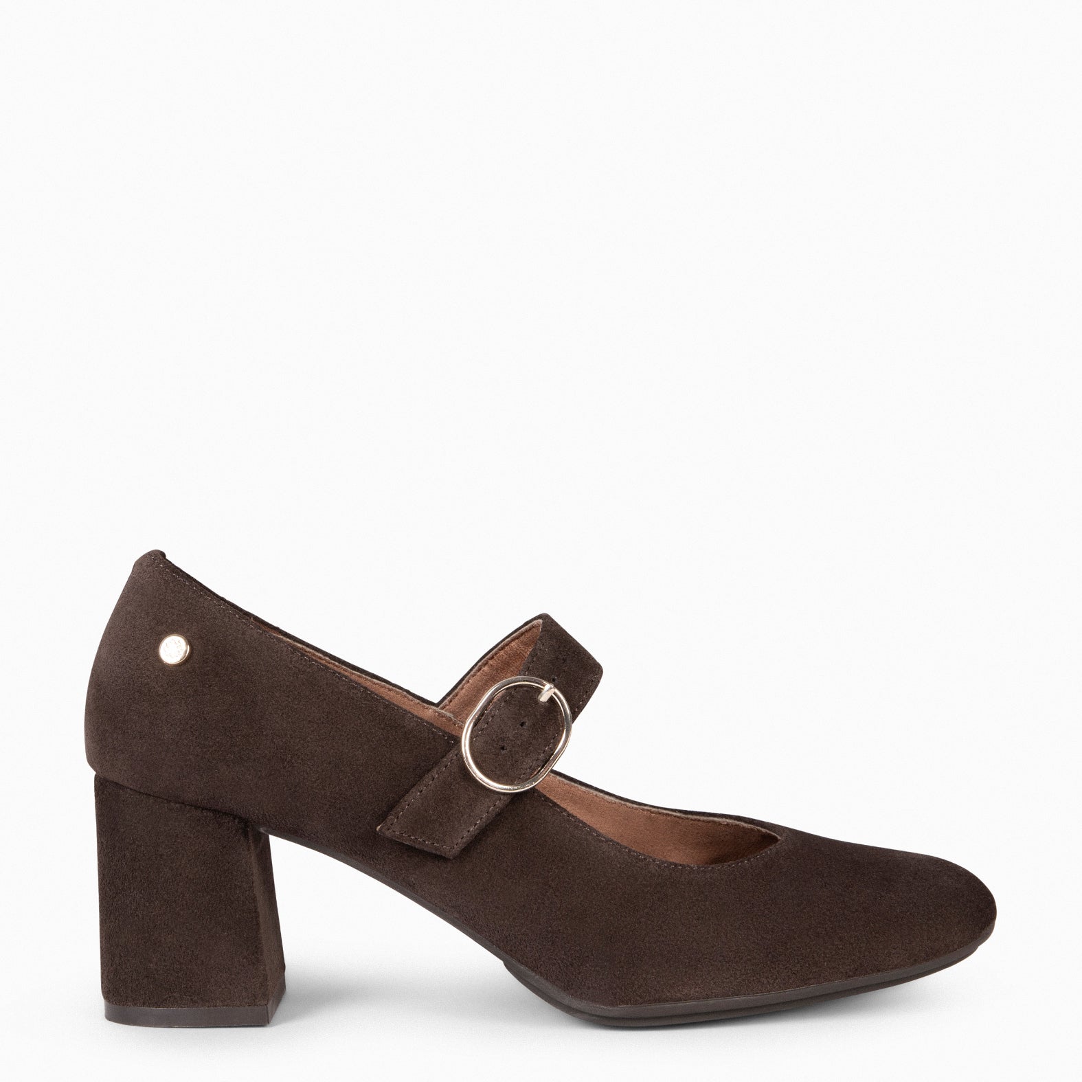 MARION – Chaussures à talon en daim MARRON