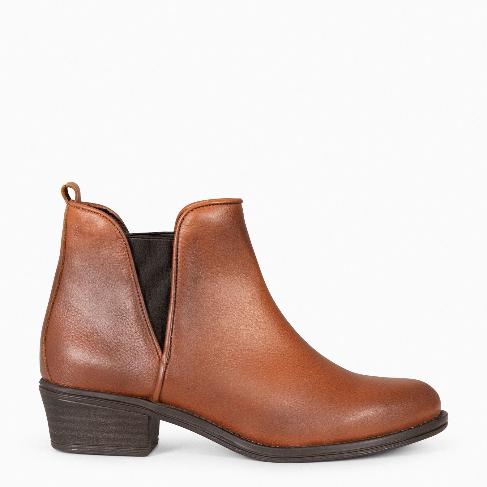 BASIC – Botines de tacón bajo MARRON