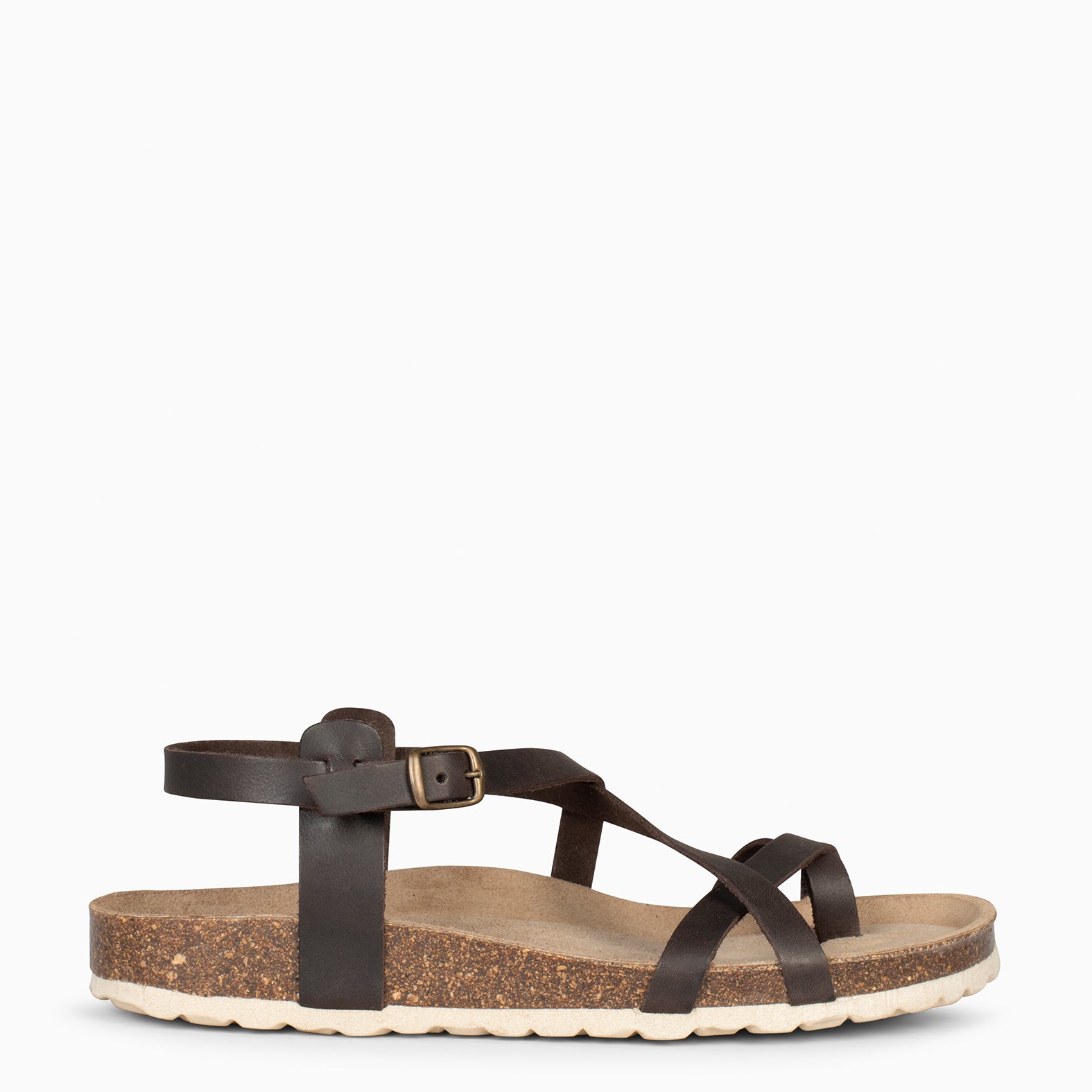 BOHEMIAN – BROWN BIO sandals with toe bracelet