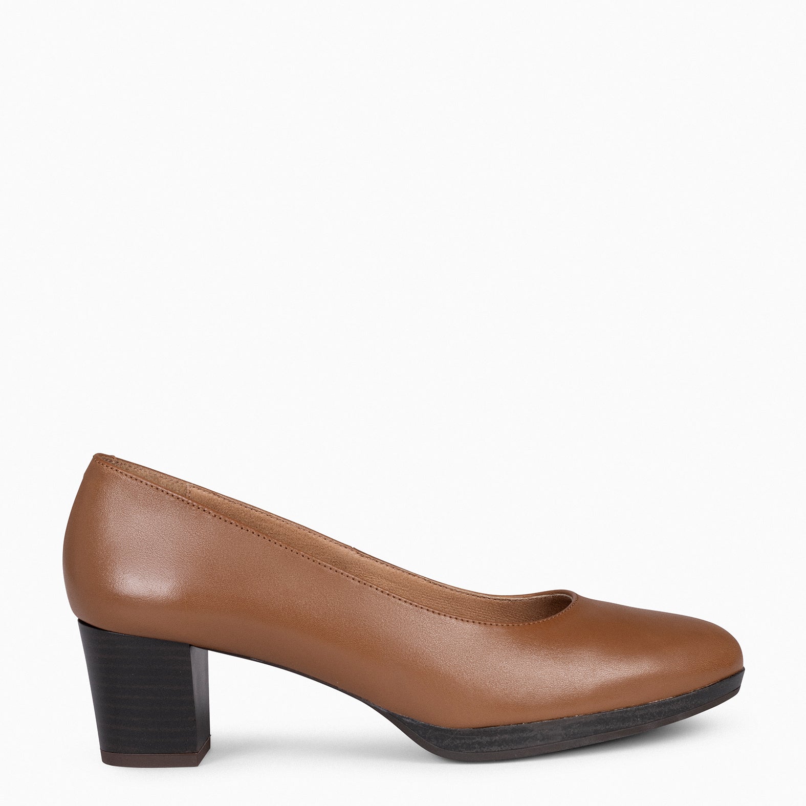 FLIGHT S - BROWN shoes with heel and platform 