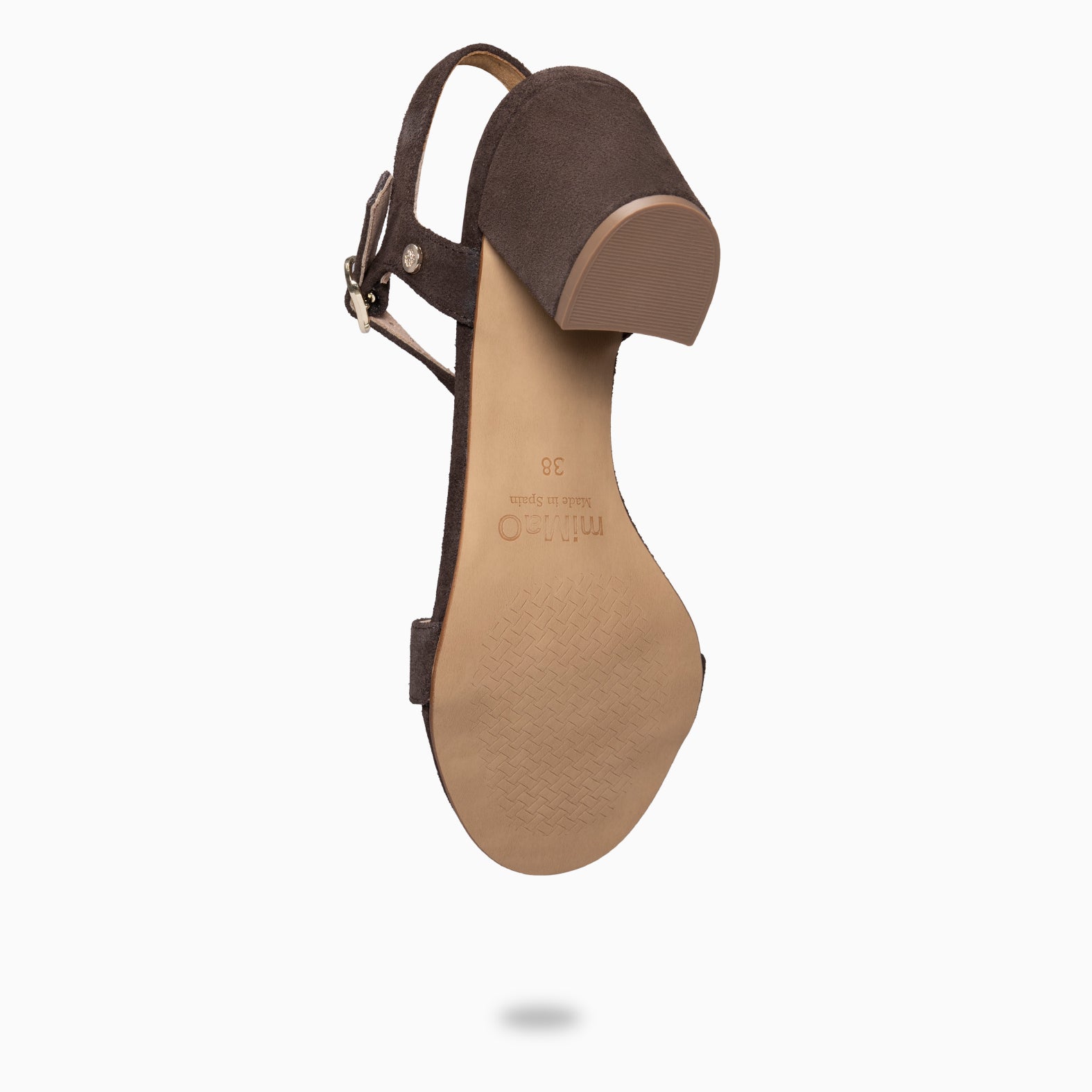 KEILA - Sandalias de tacón medio de ante MARRON