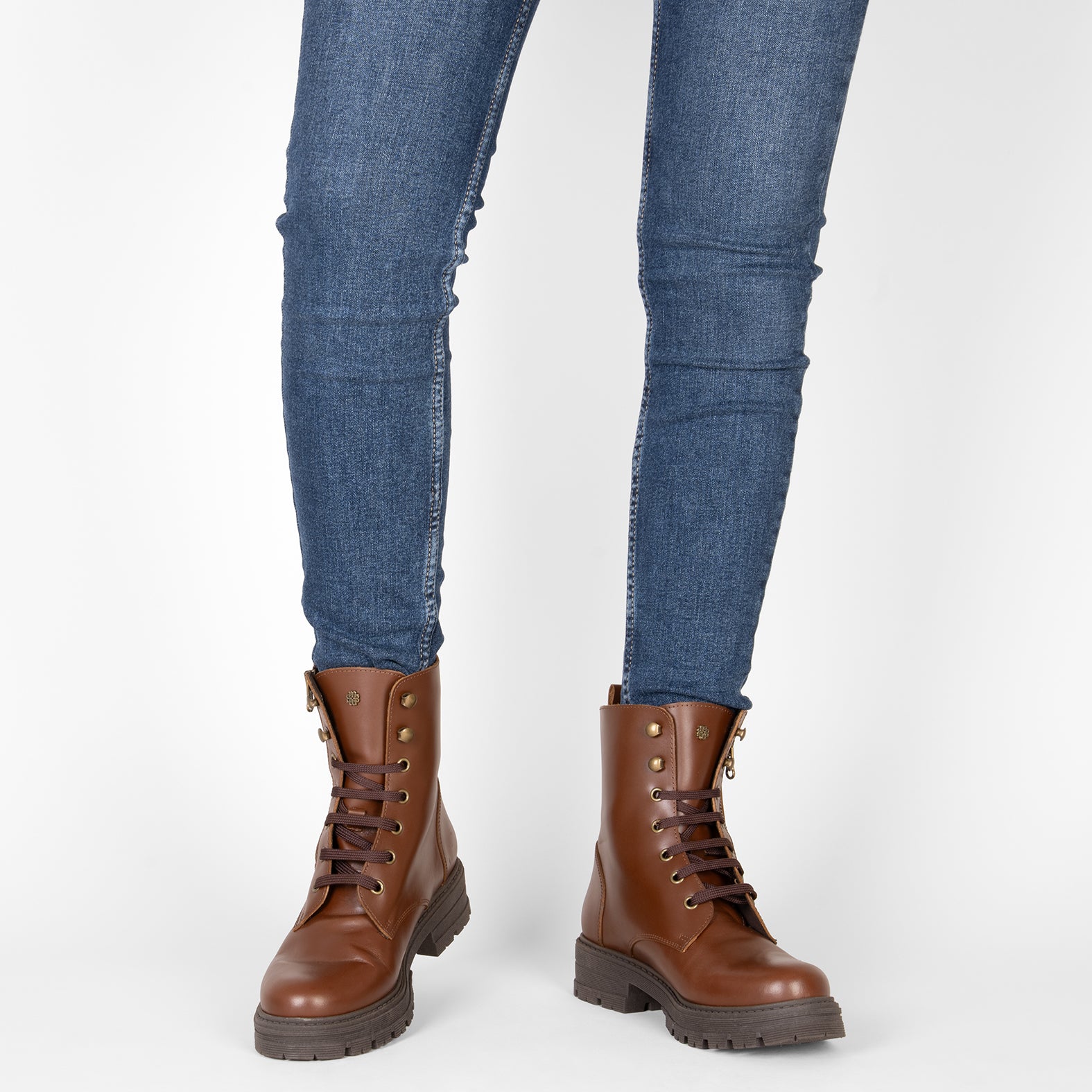 MILITAR – Botas militares de mujer MARRON