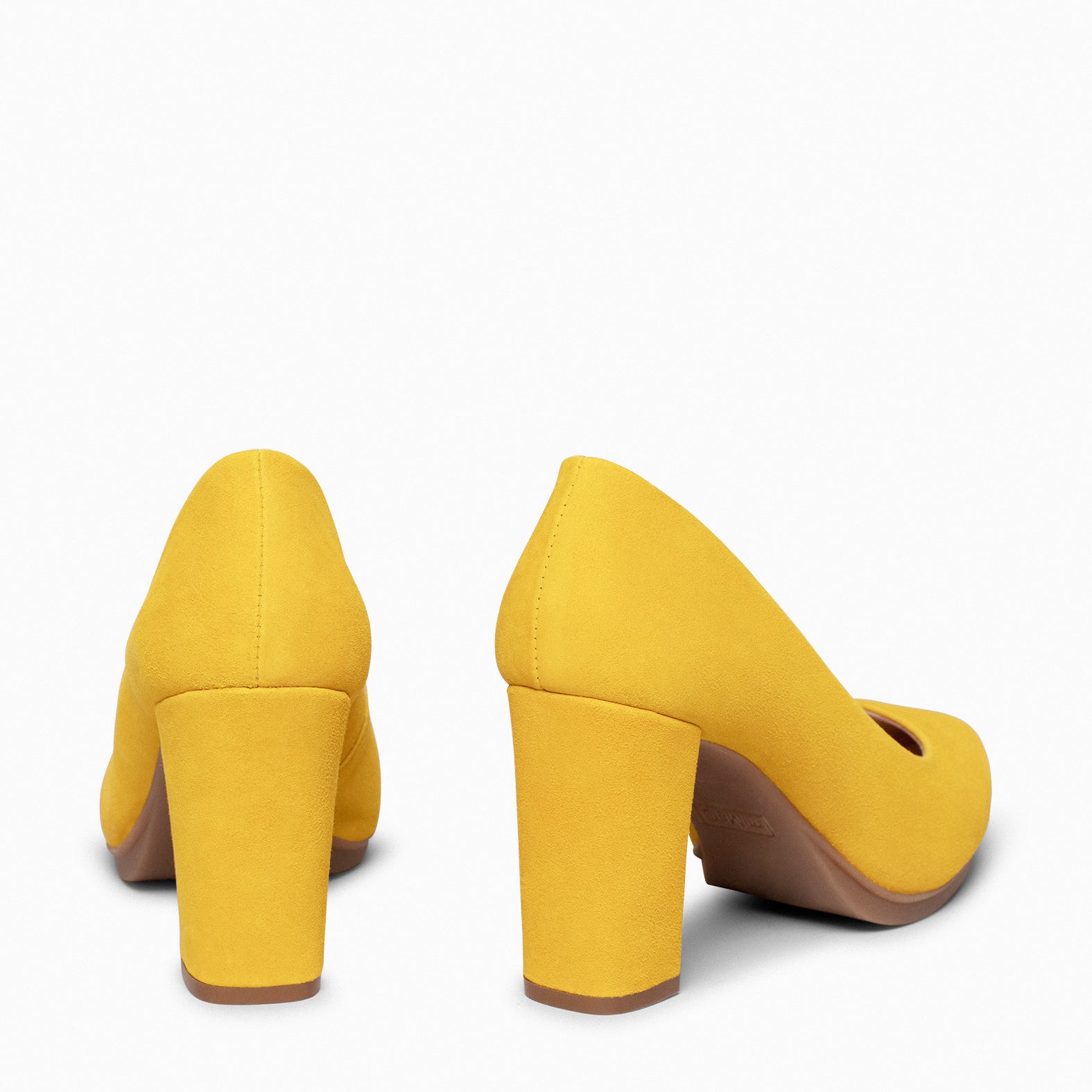 URBAN – YELLOW Suede high-heeled shoes 