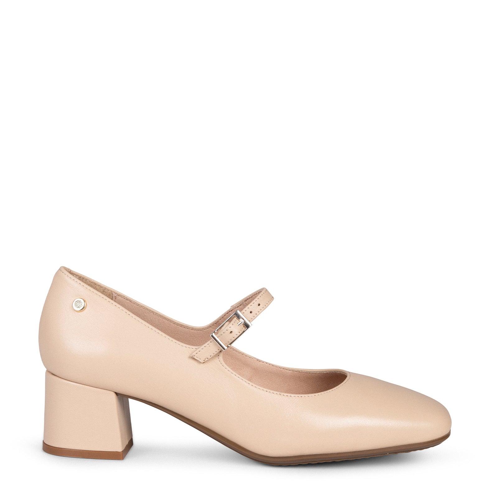 BELLA – BIEGE suede leather mary-jane shoes