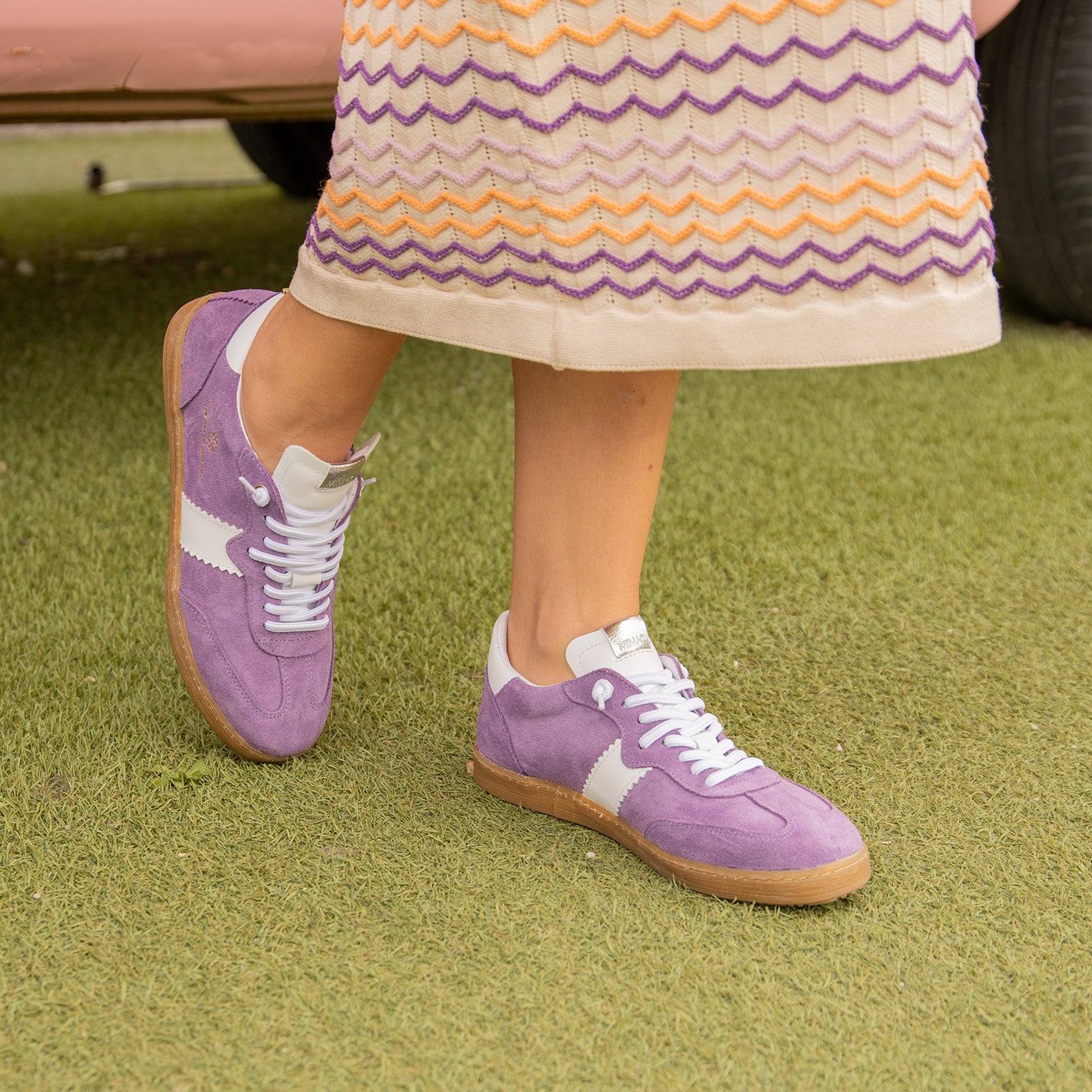 STÜDIO 01 - Baskets pour femme en daim VIOLET