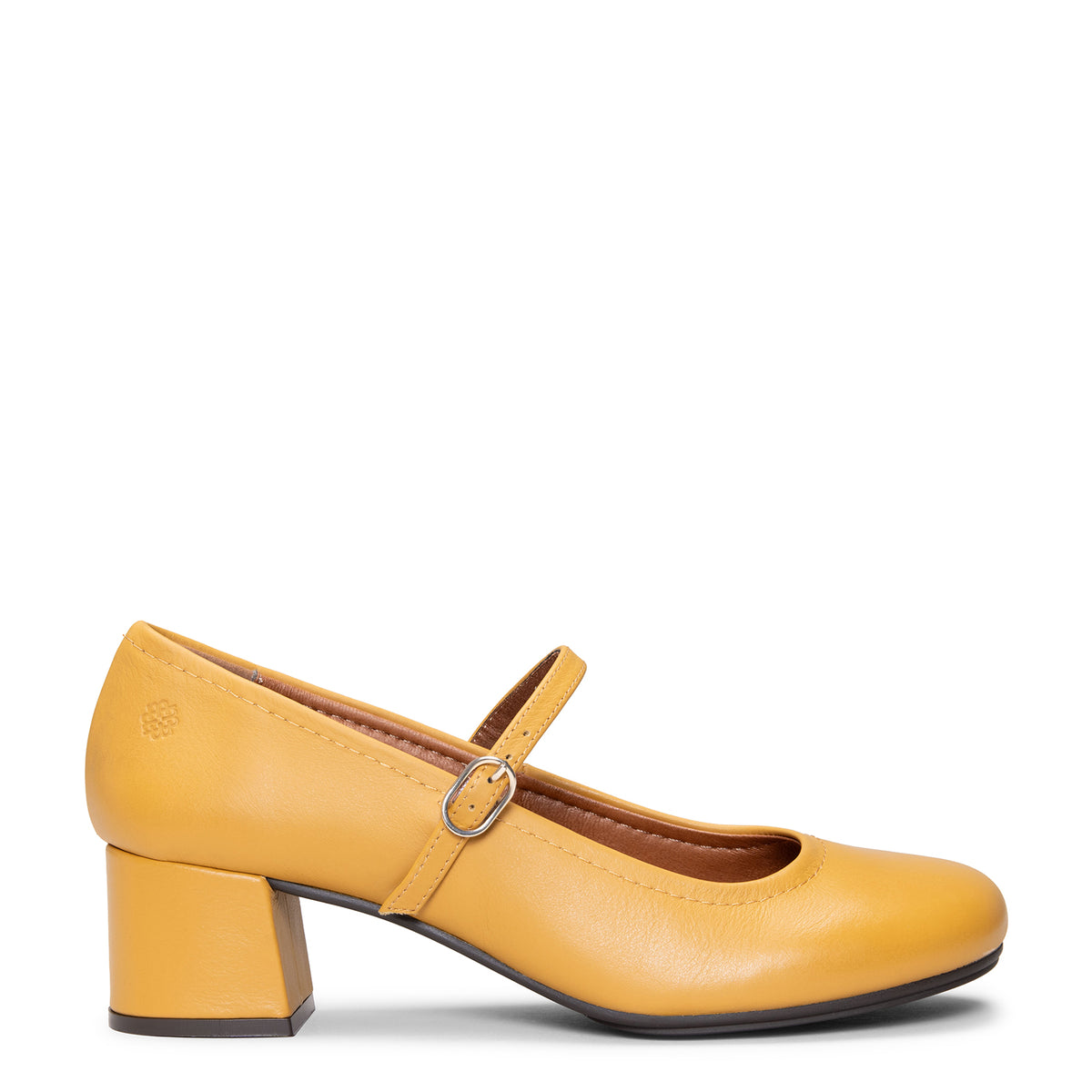 ROSALIA - Mary Jane à talon en cuir JAUNE