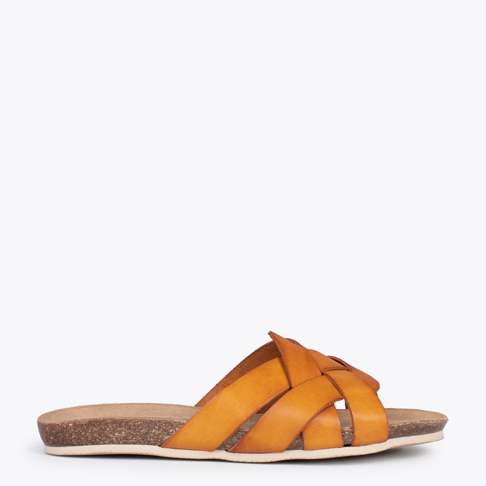 DHALIA – YELLOW slides with braided upper