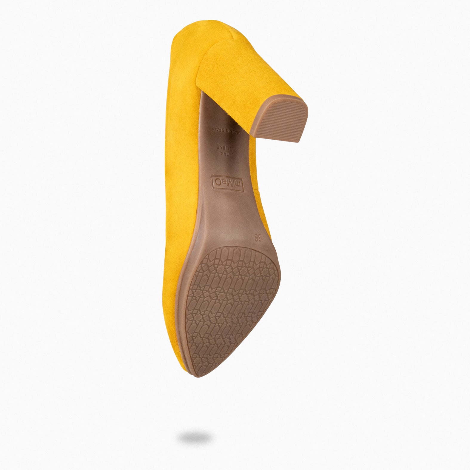 URBAN – YELLOW suede high-heeled shoes