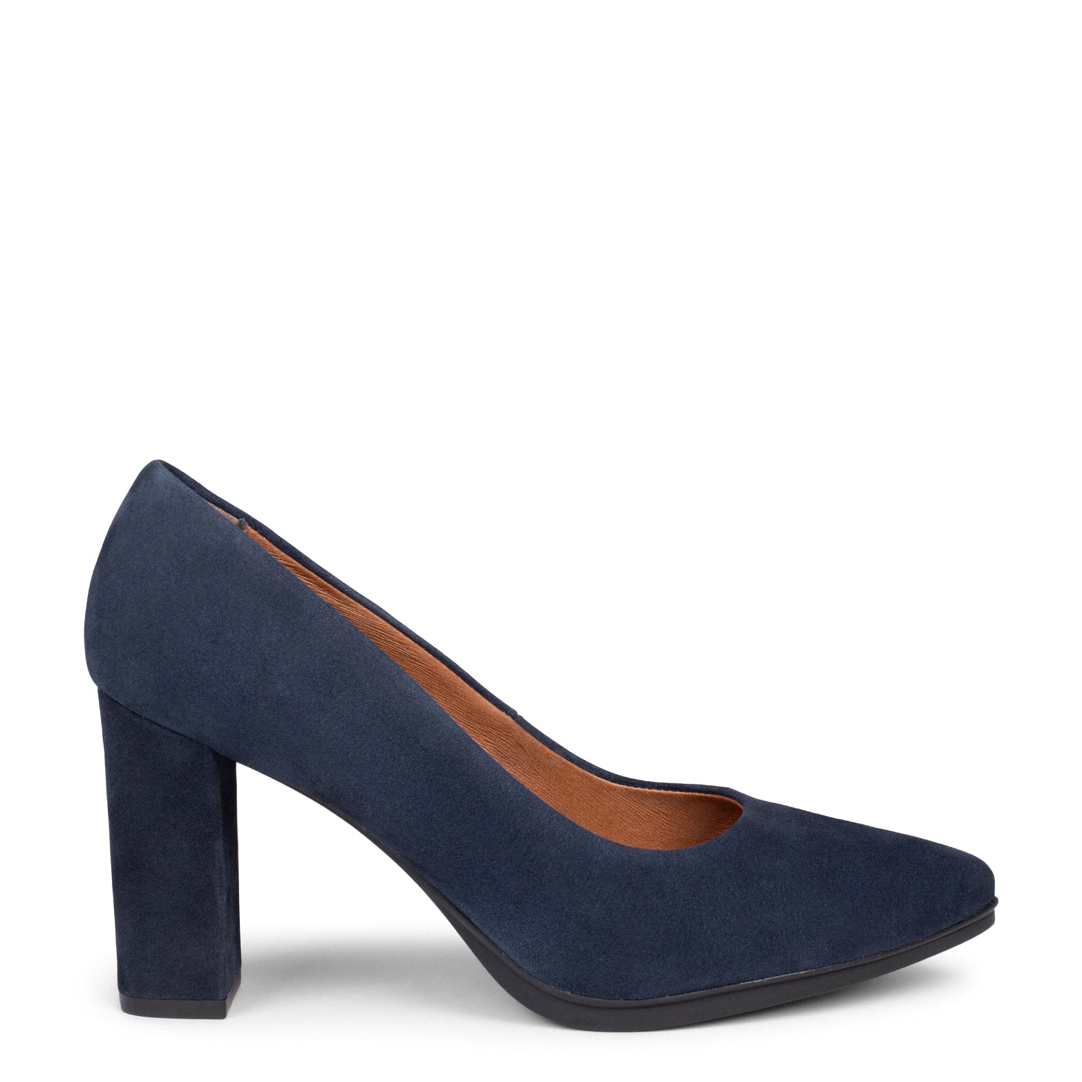 URBAN – NAVY suede high-heeled shoes