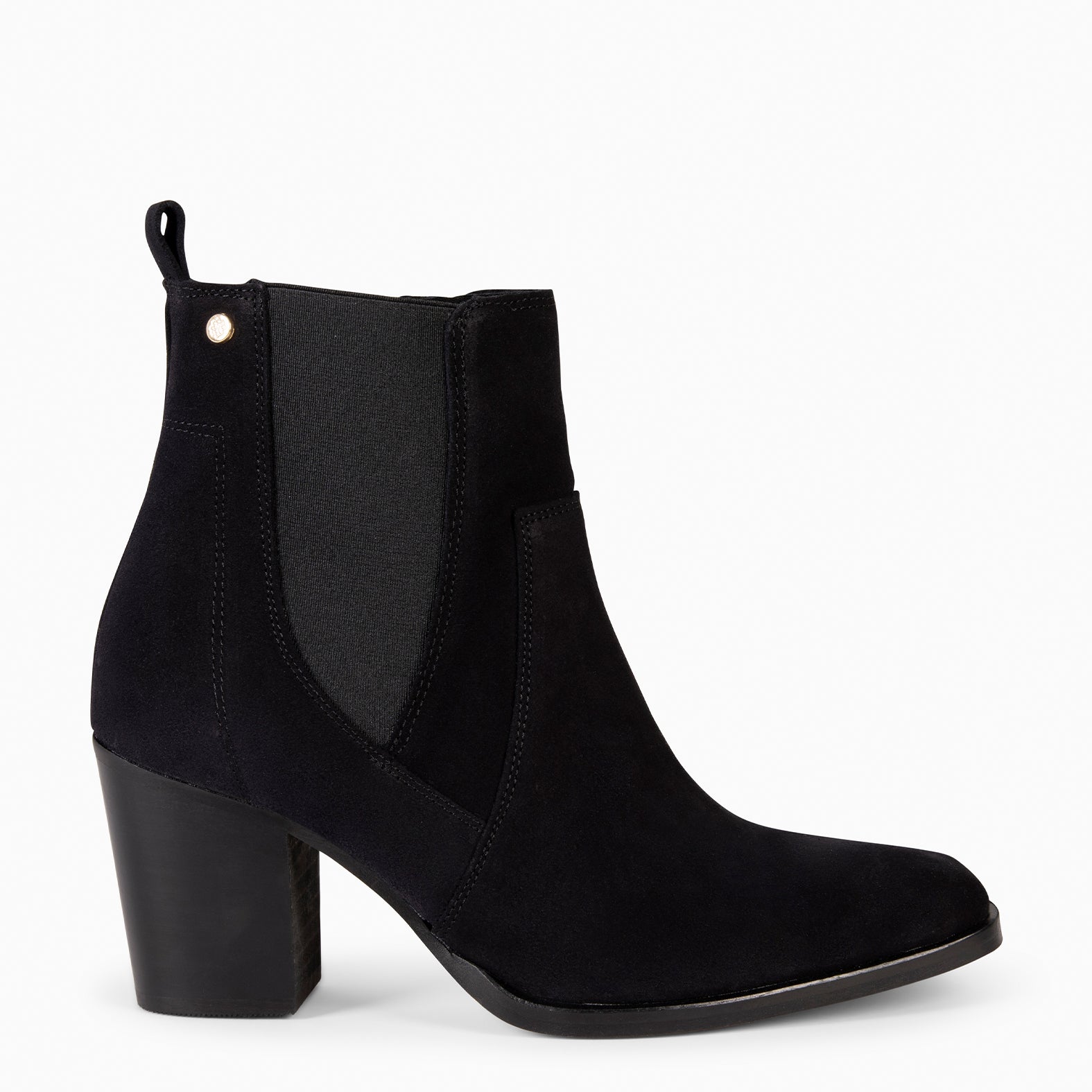 AMBER – BLACK Botiees with wide heel