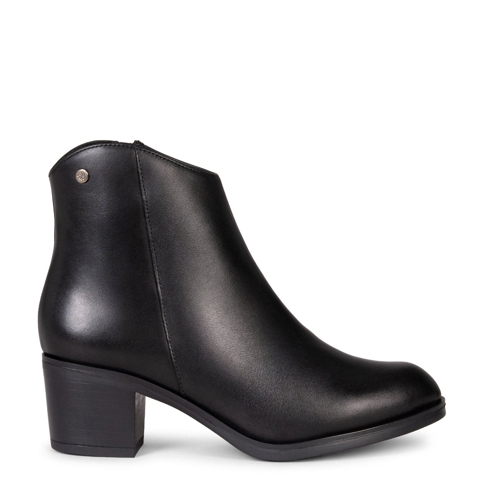 PRESTON – Bottines à talon en cuir NOIR