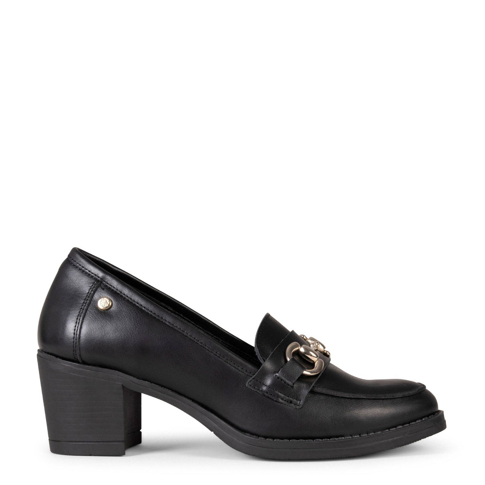 FABIOLA – BLACK Nappa moccasins with high heel