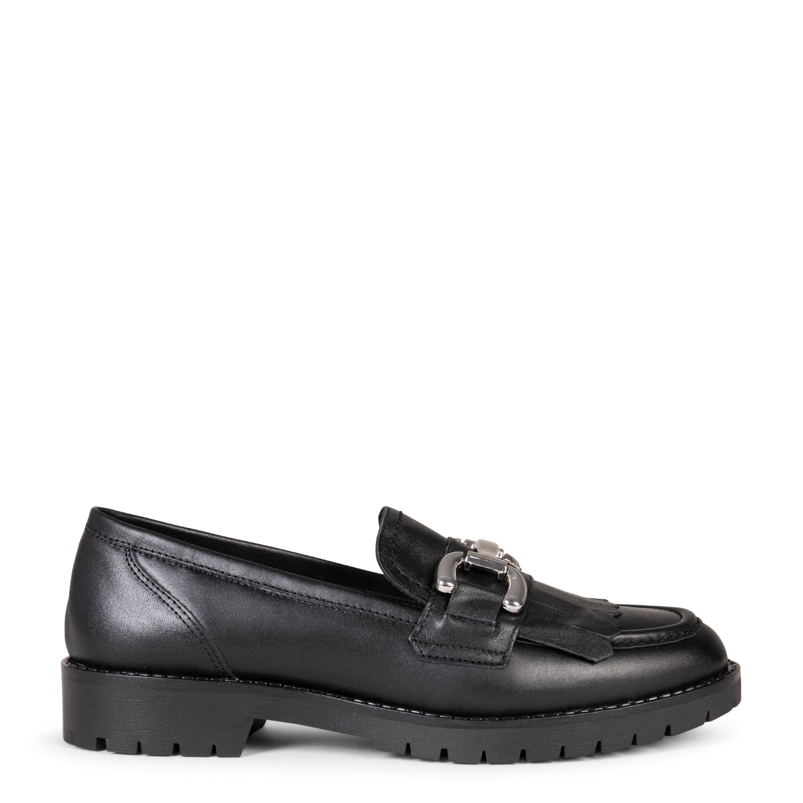 BOLTON – BLACK Moccasins with track sole