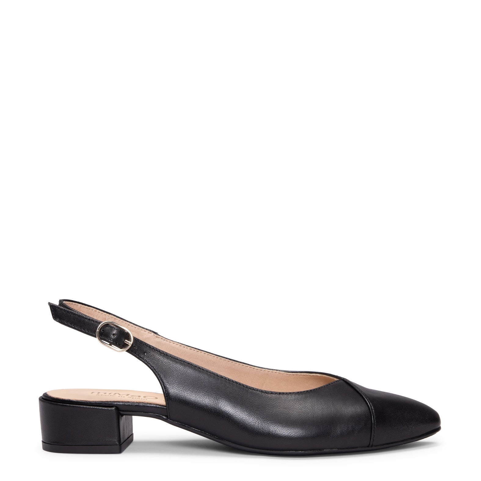 MARTINA - BLACK WOMEN'S SLING-BACK IN SUEDE LEATHER