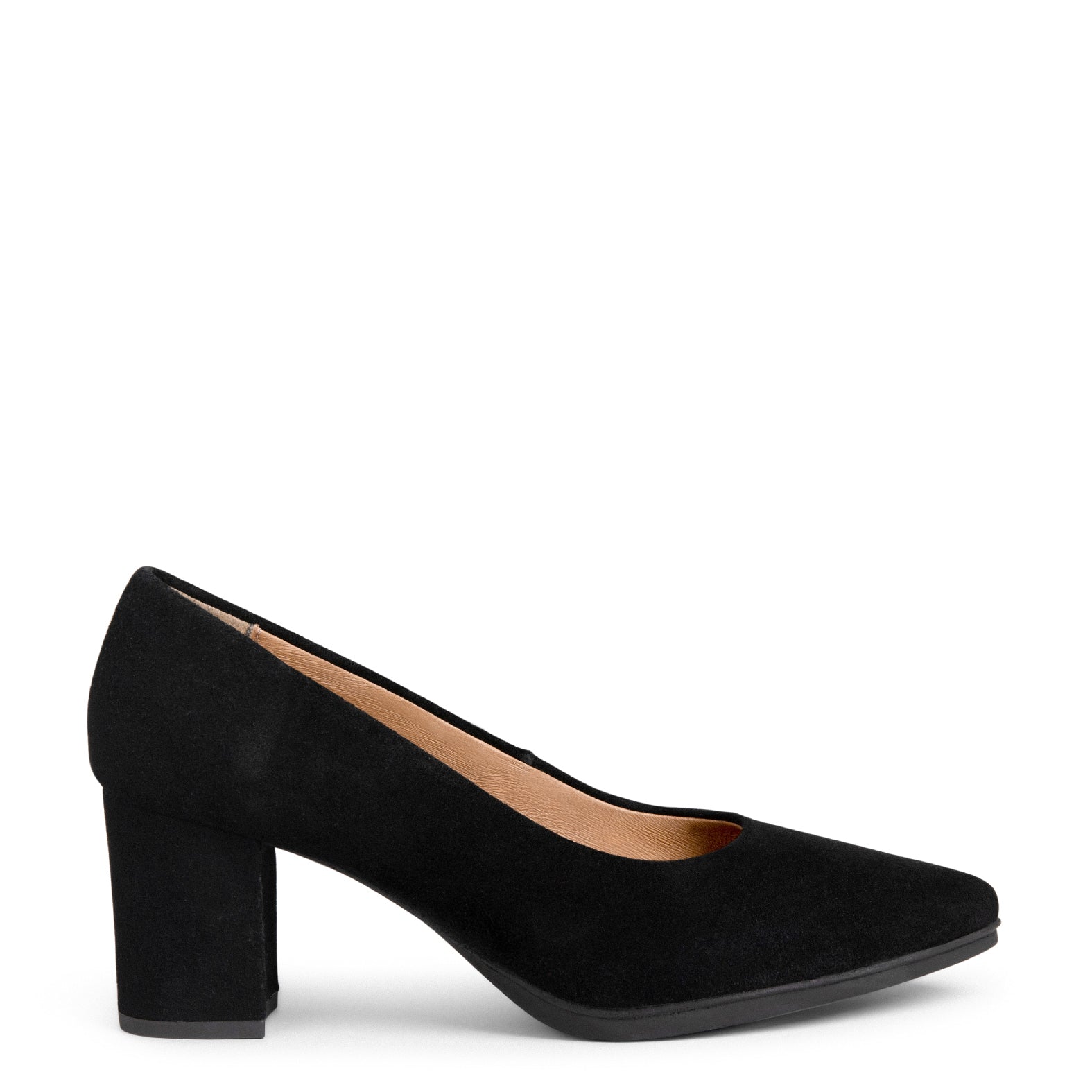 URBAN S - BLACK mid-heeled suede shoes