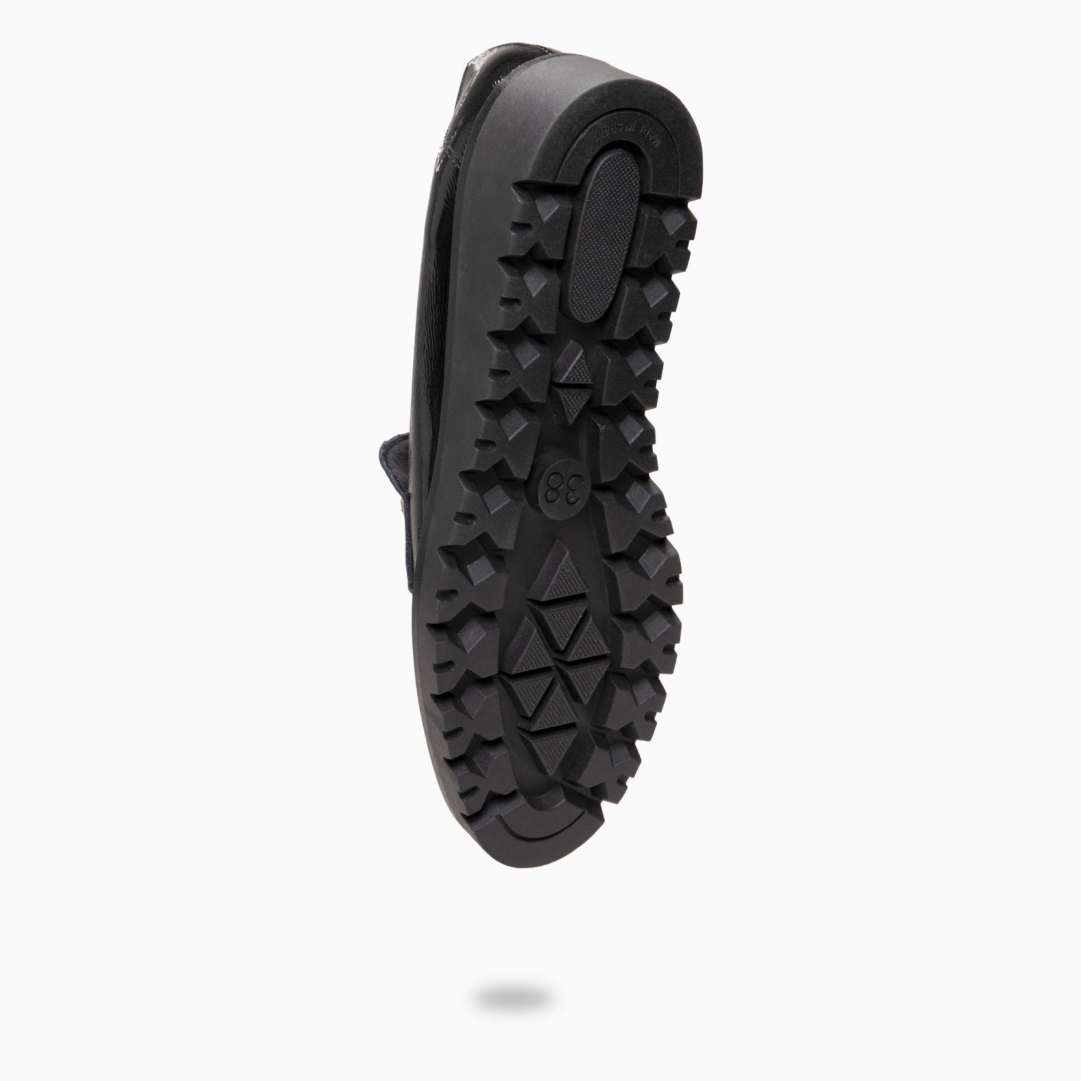 DAFNE - Mocasines de cuña de charol NEGRO