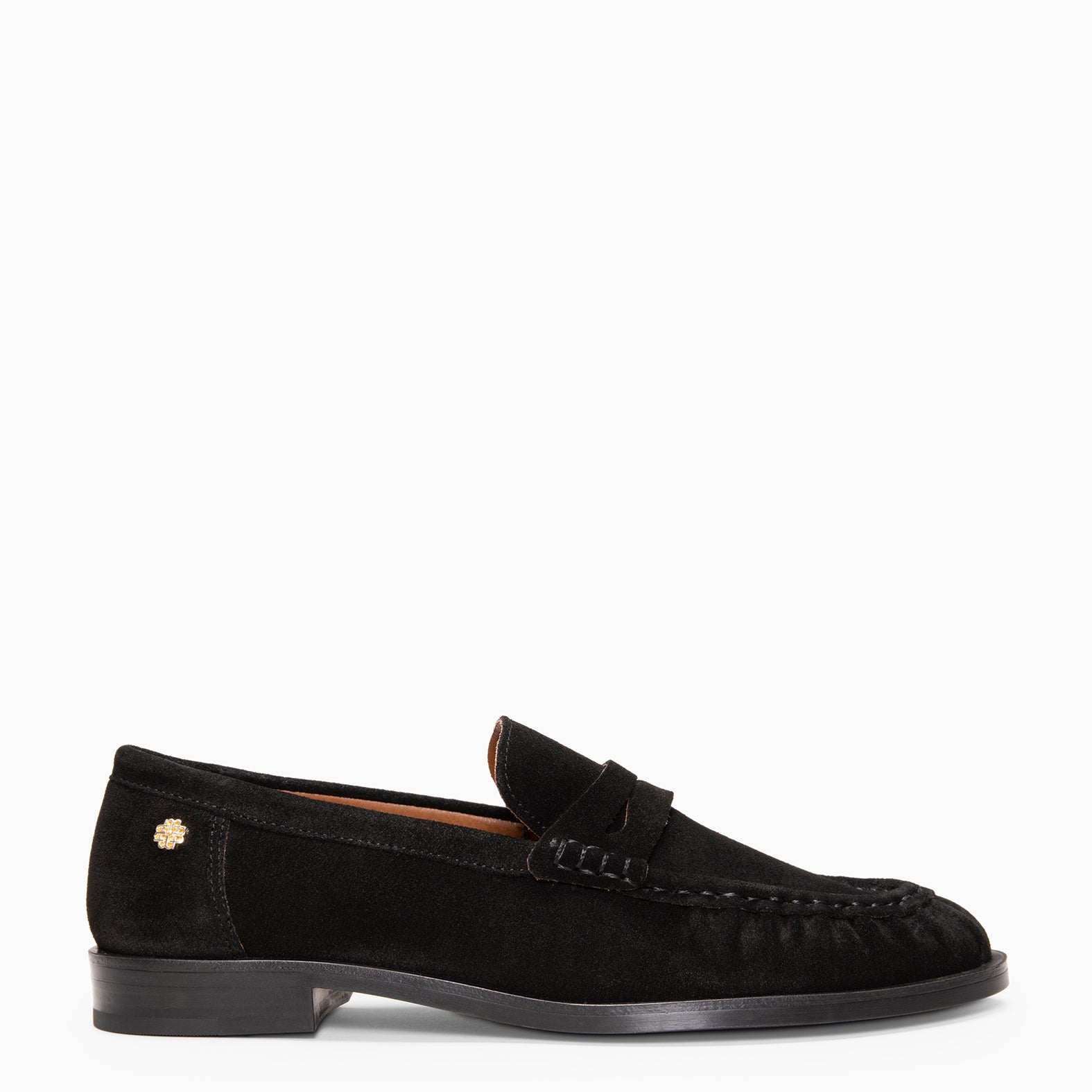 TOKIO - Mocassins à coutures plissées en daim NOIR