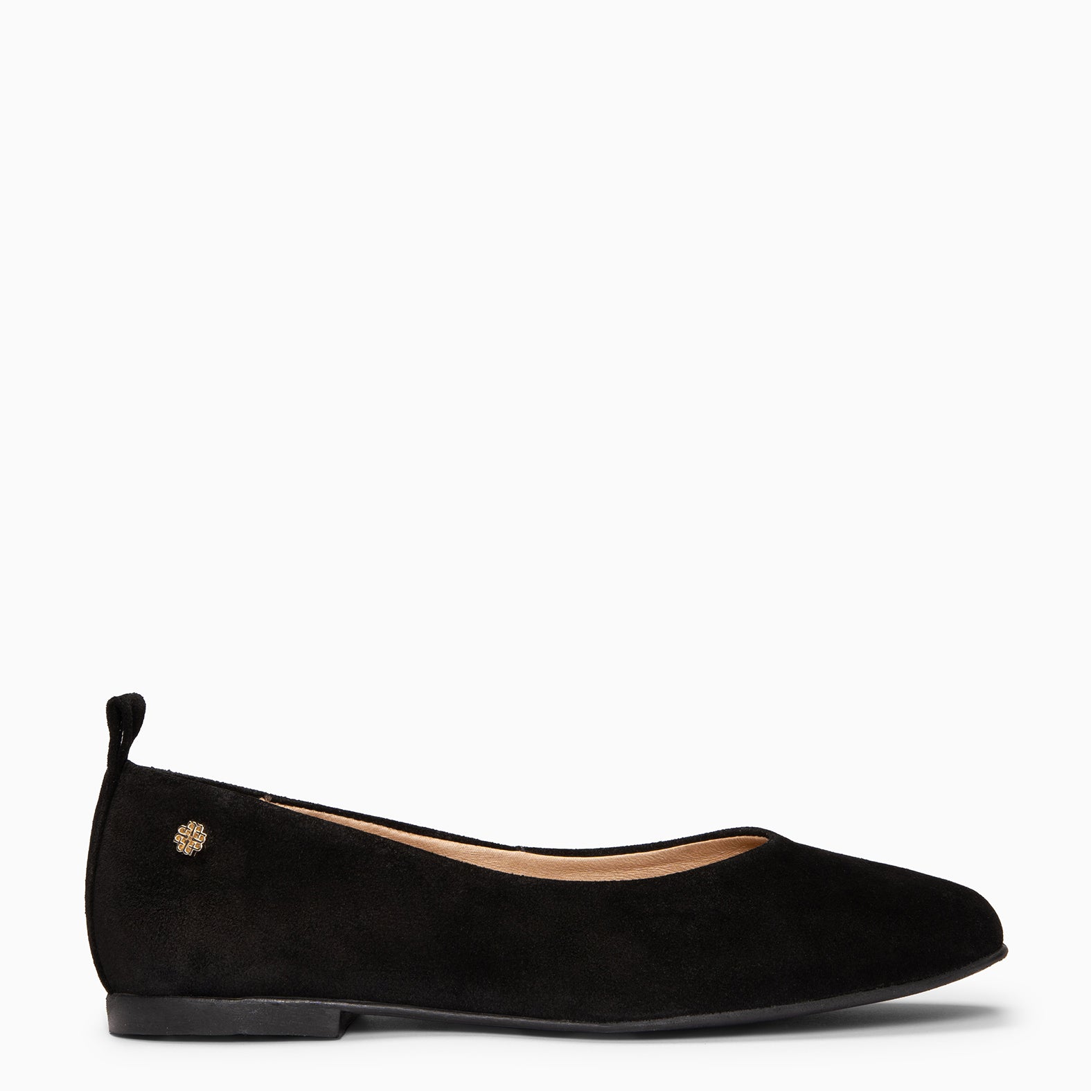 CLAUDIA - Ballerines à petit talon en daim NOIR