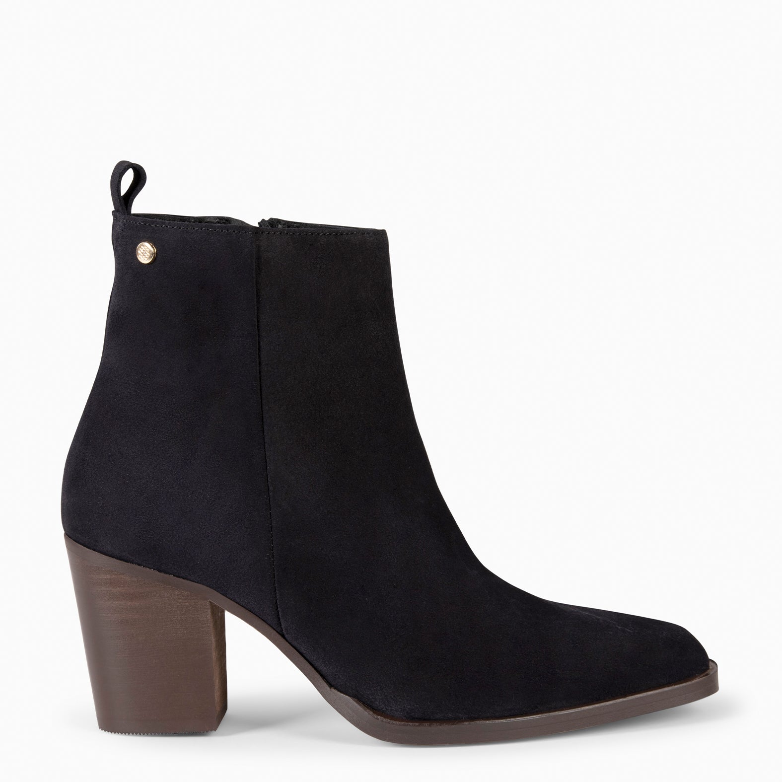 OLSEN – BLACK Booties with wide heel