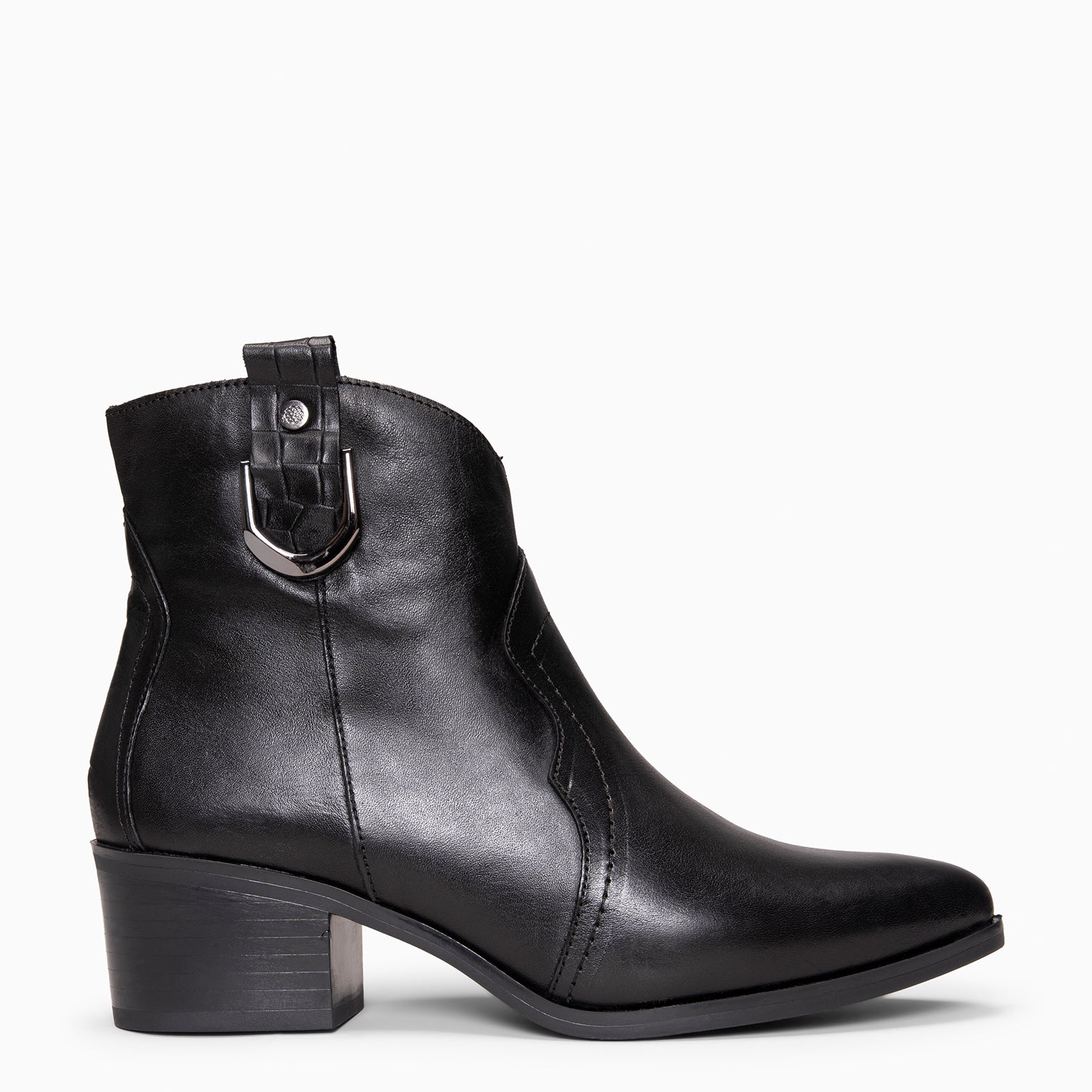SANTANA - BLACK Cowboy ankle boots