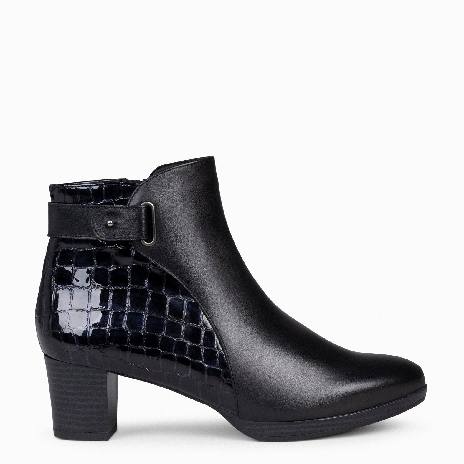 LENA – BLACK Rounded Booties