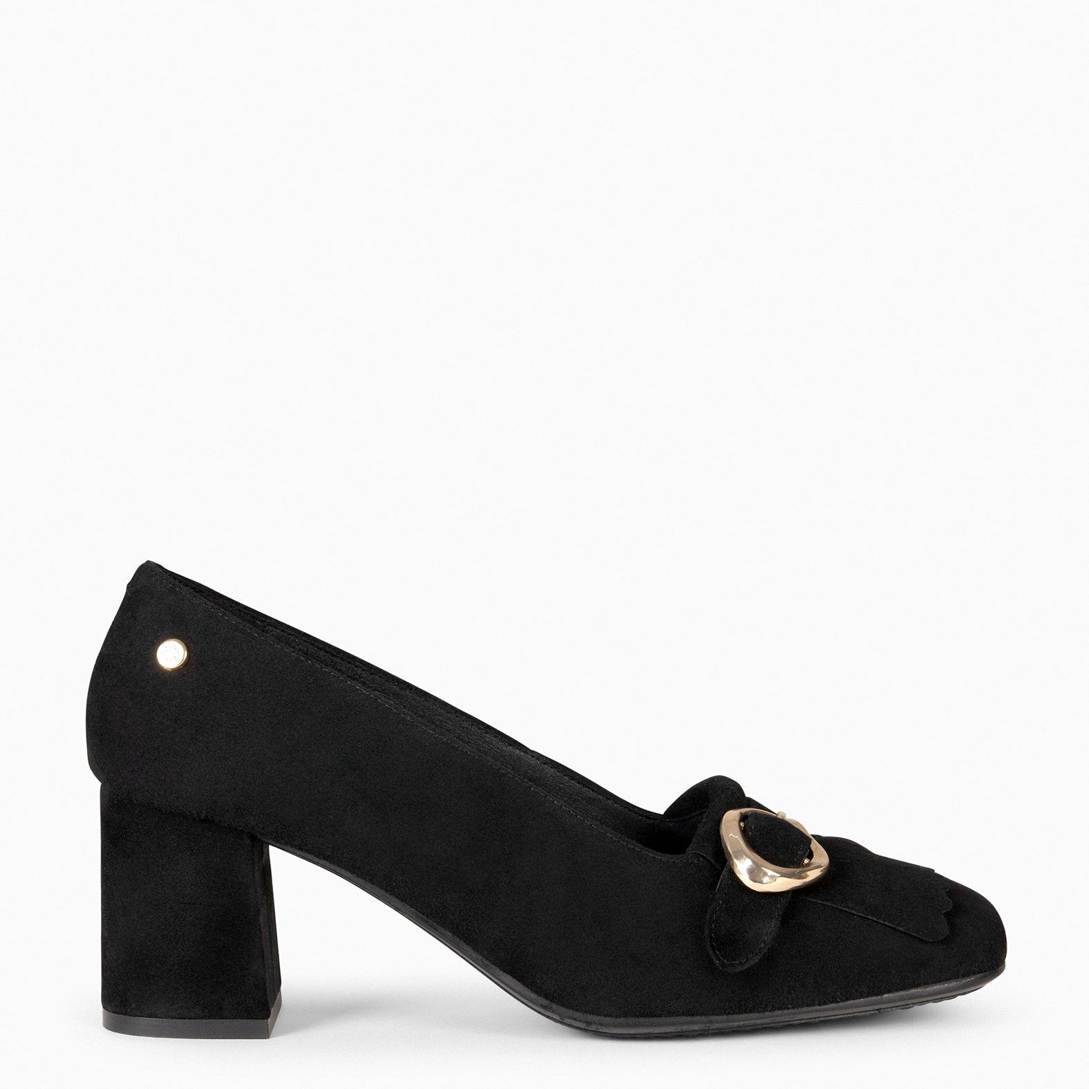 SISSI – BLACK BLOCK HEEL MOCCASINS