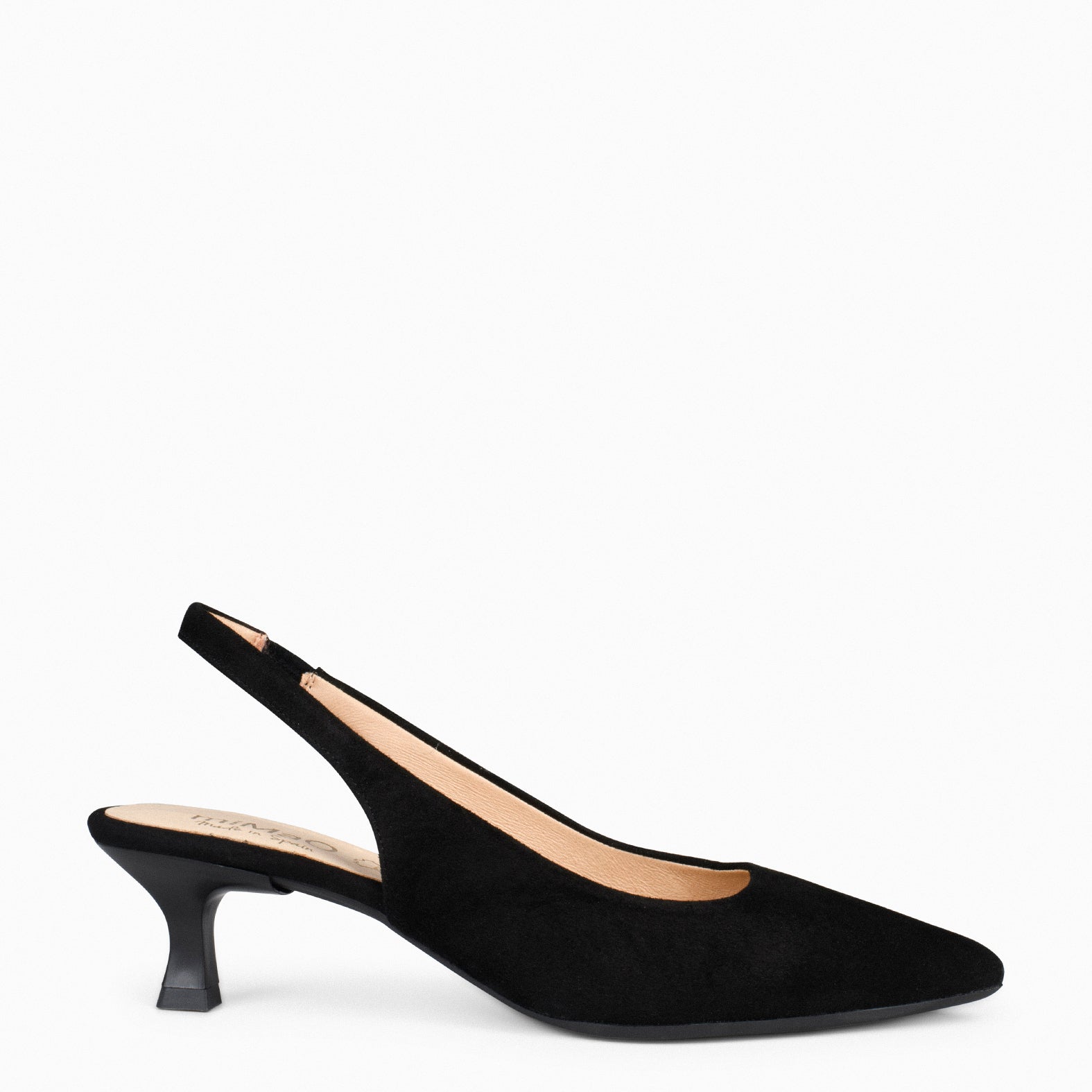 KITTEN – BLACK low heel slingback