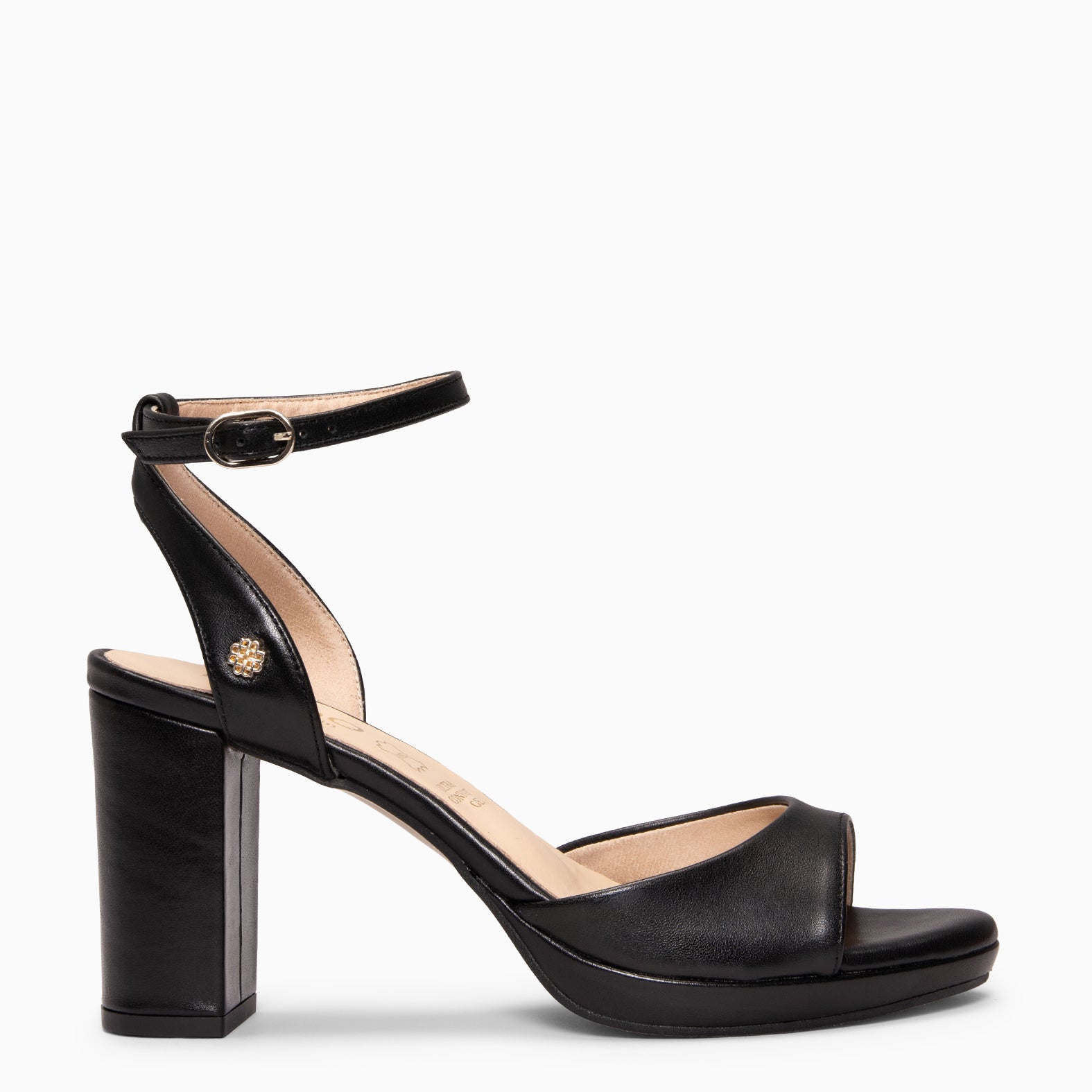 DALIDA - Sandalias de tacón ancho destalonado NEGRO