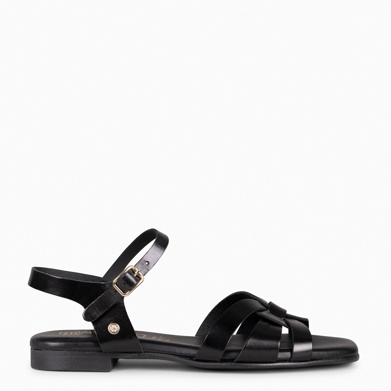 LIVIA -  BLACK Elegant flat sandals