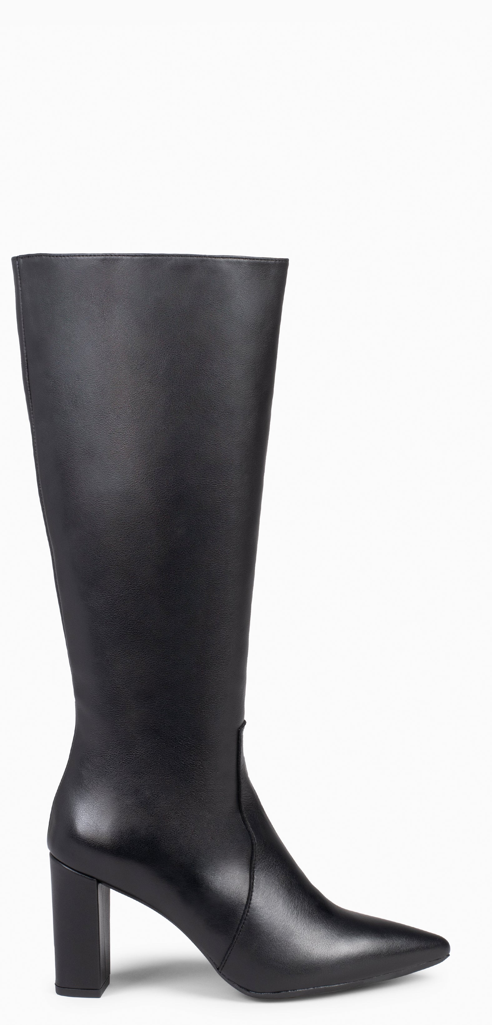 URBAN BOOT - BLACK high boots with zipper nappa