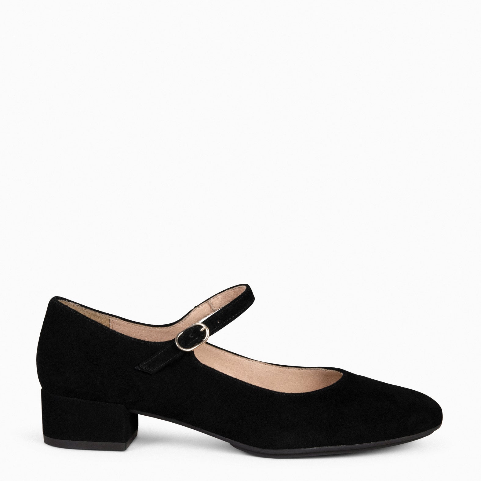 NORA - BLACK MARY-JANE WITH LOW HEEL