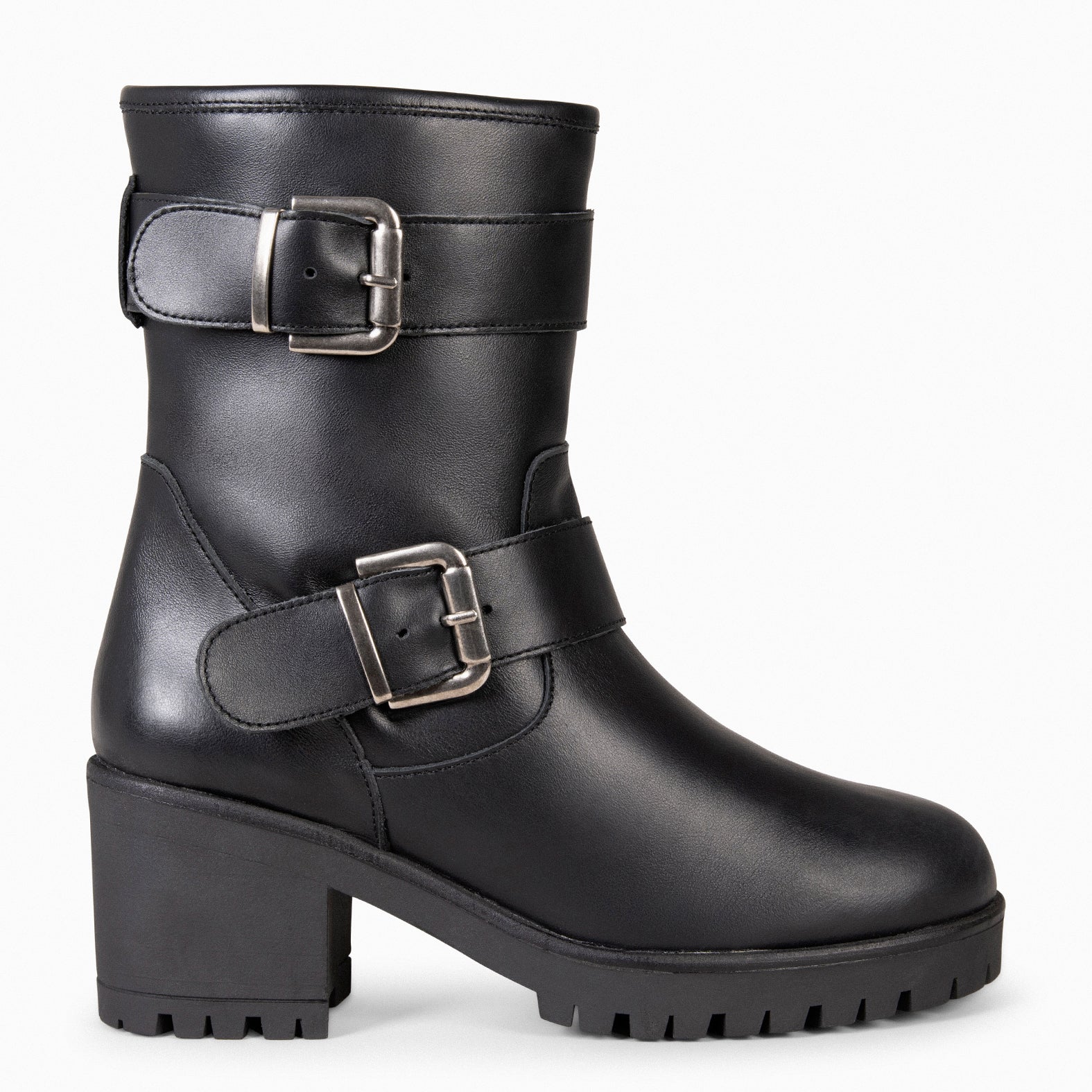 JANET – Bottines motardes en cuir NOIR