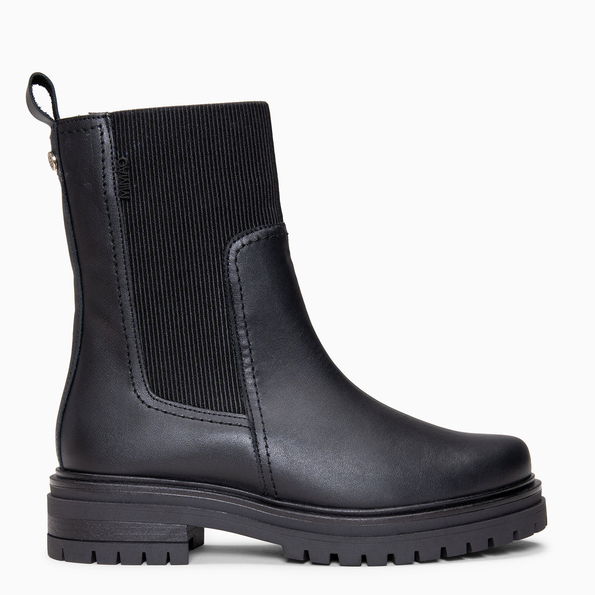 ROBIN - Black leather high chelsea boots