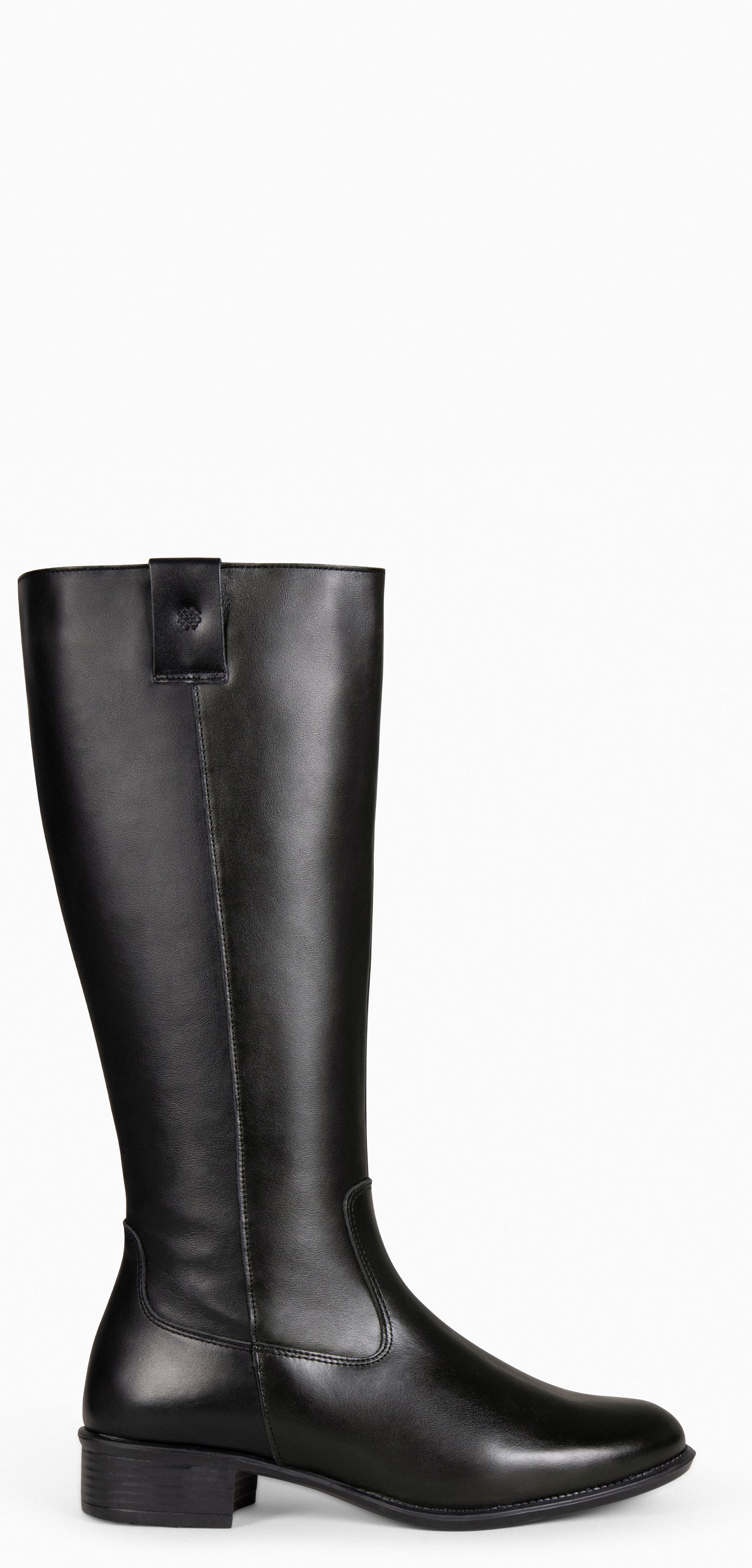 TEXAS – BLACK nappa leather low heel boots