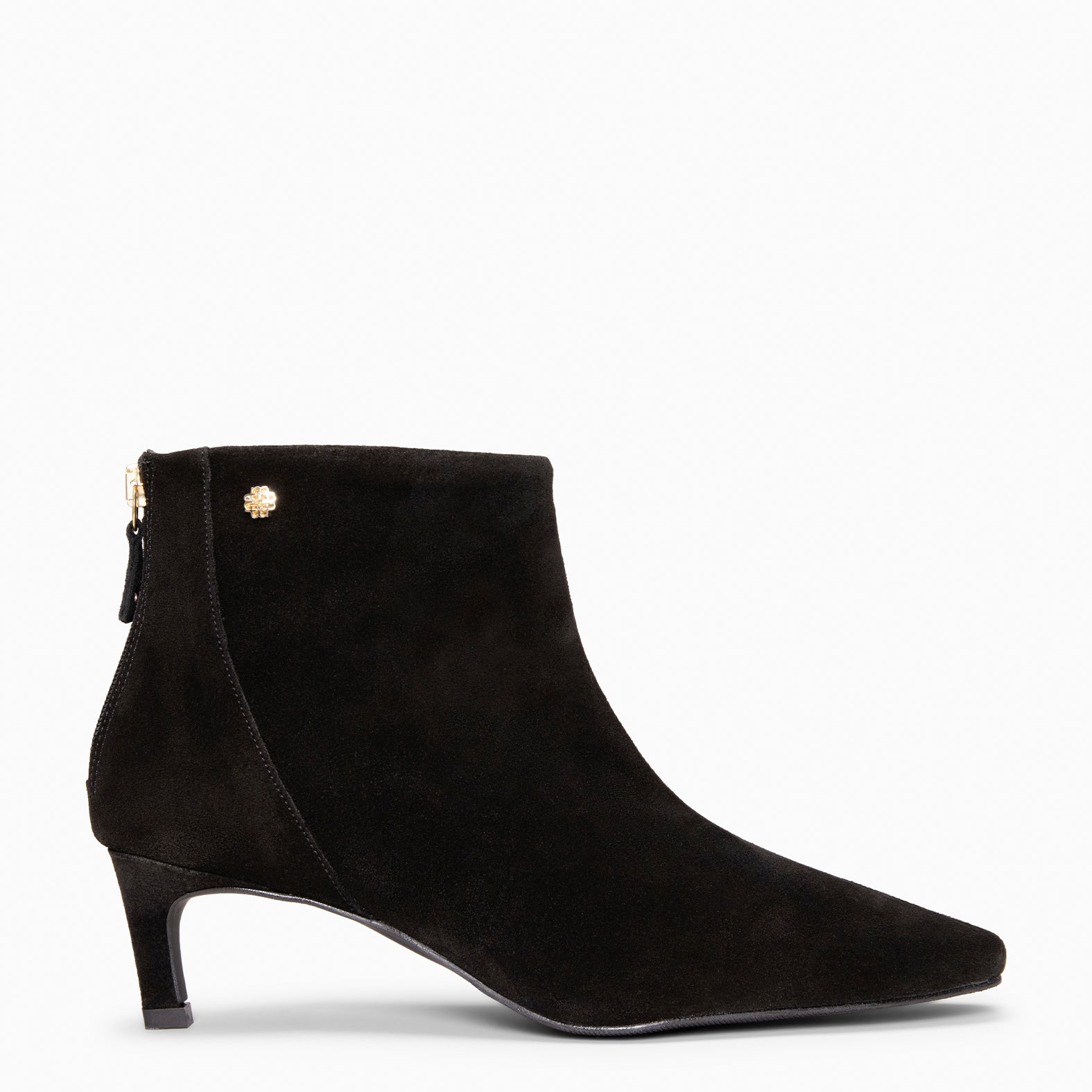LUISA - Botines de tacón kitten con cremallera NEGRO