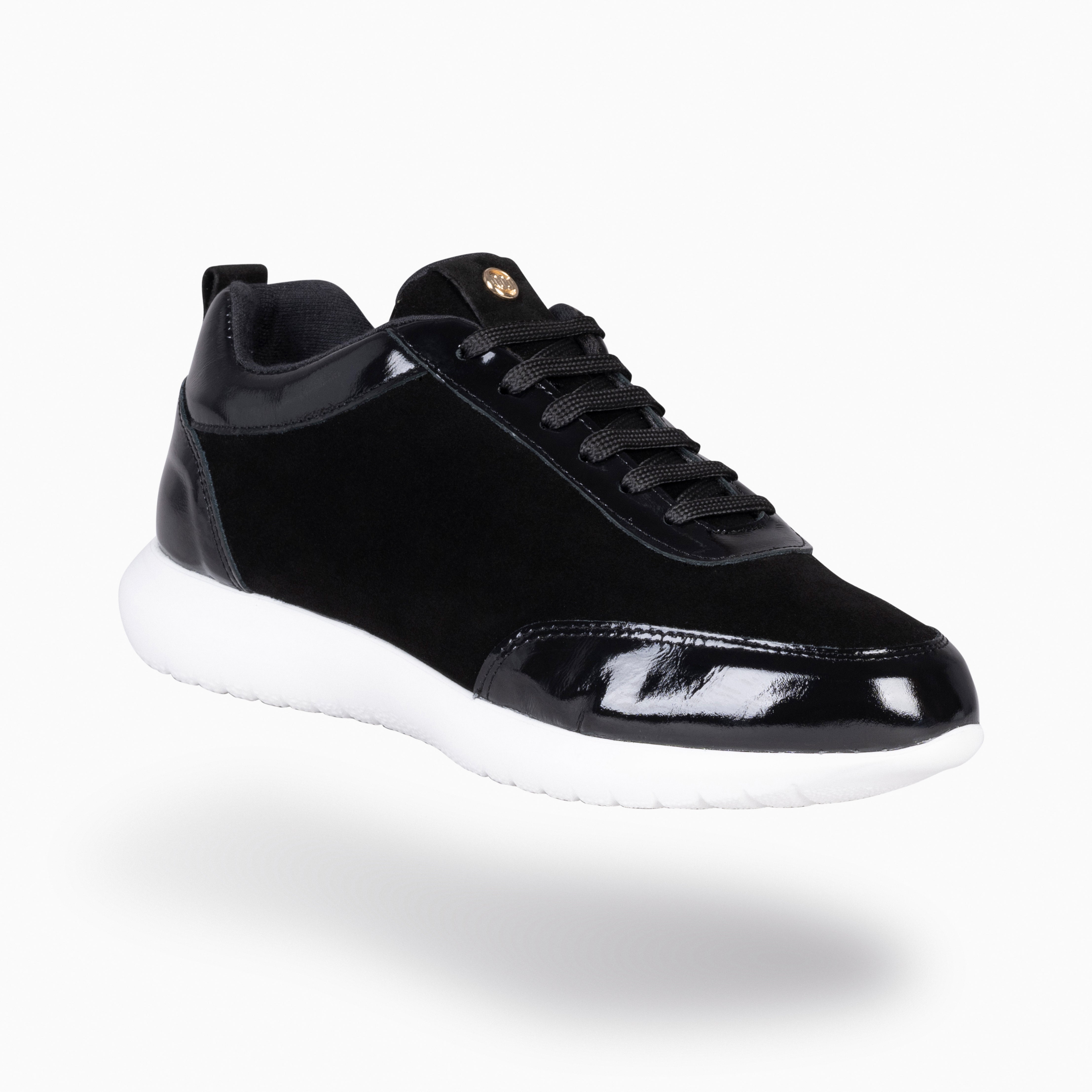 LOIRA - BLACK Sneakers with Patent Leather