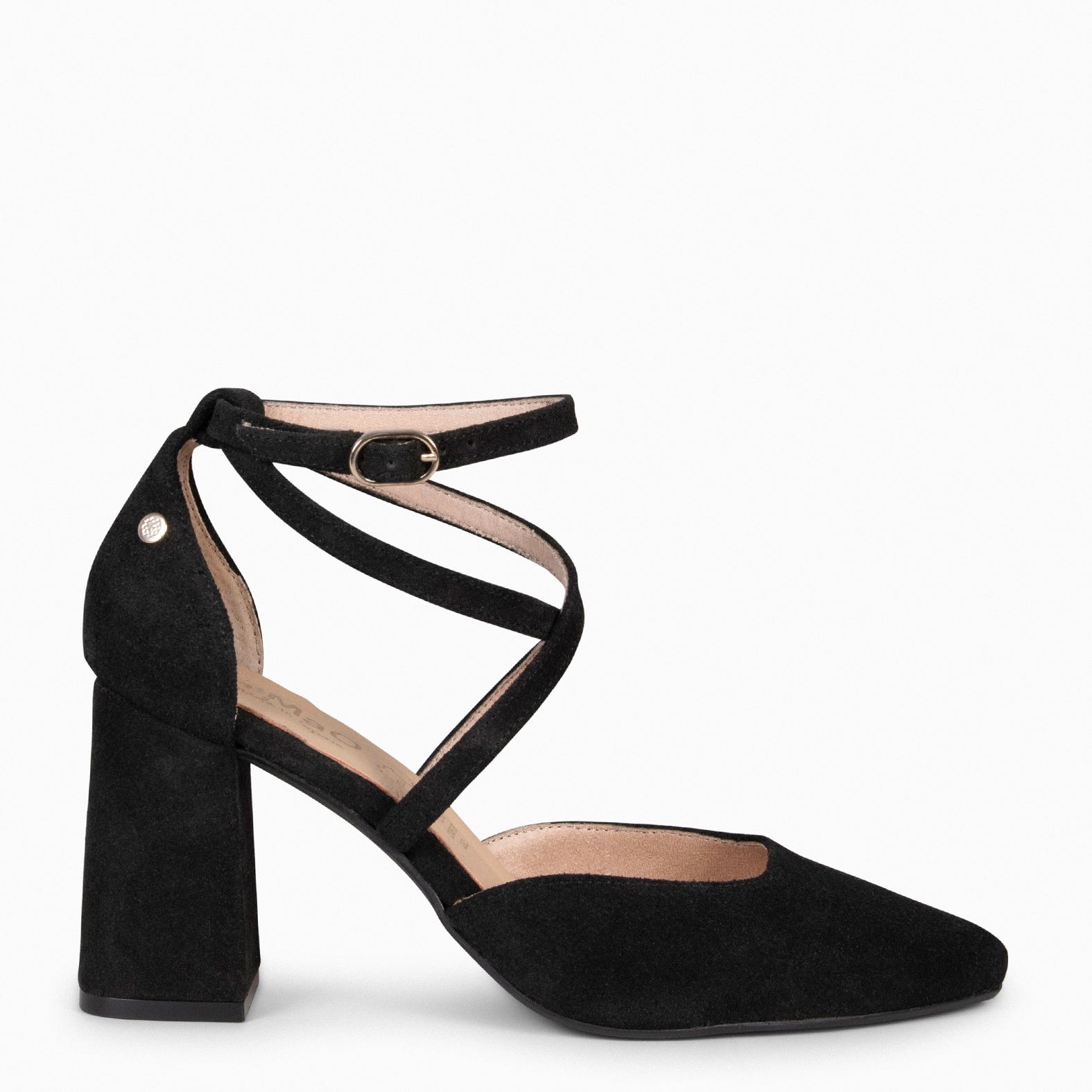 ARIEL – BLACK Wide heel shoe
