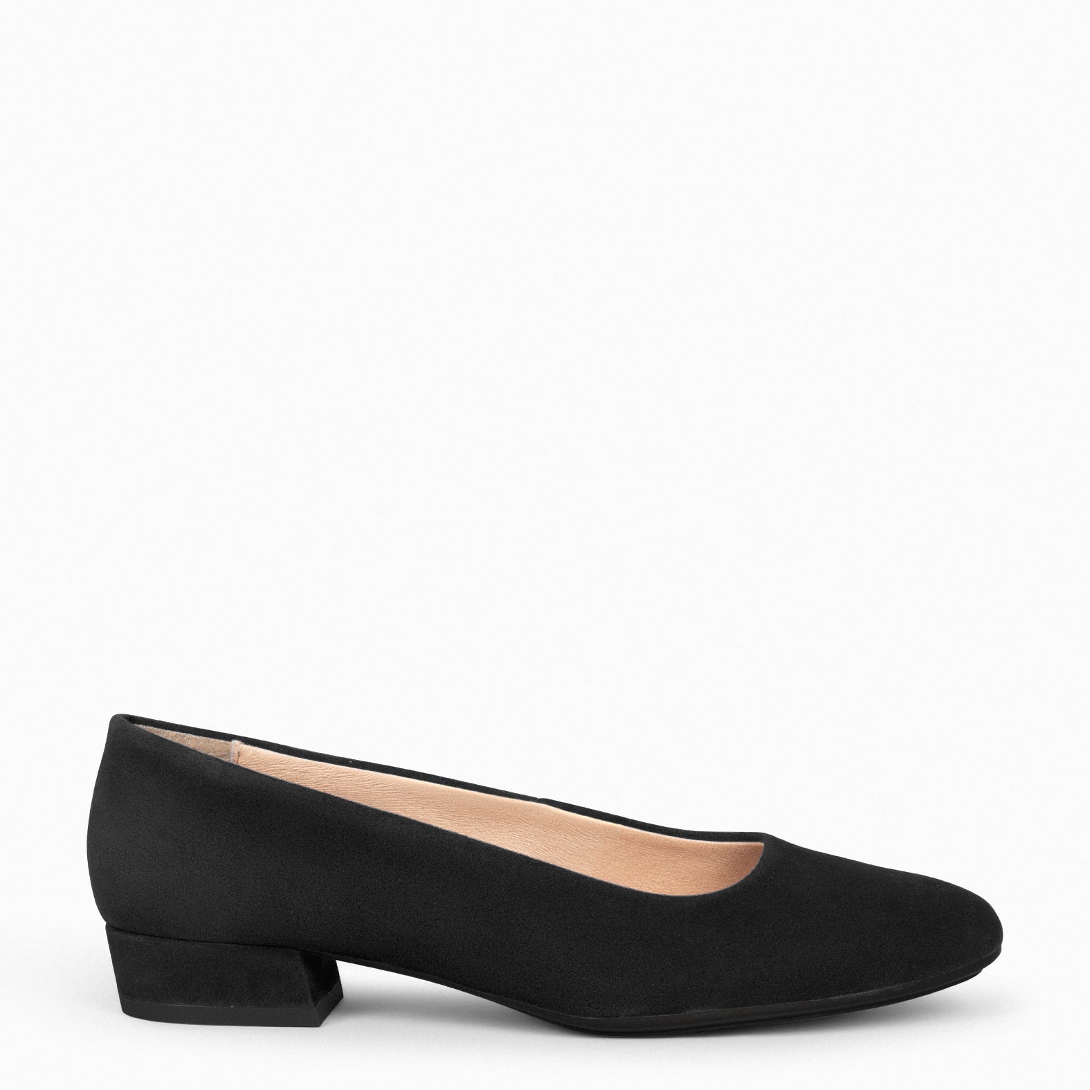 URBAN XS –  BLACK  low-heeled suede shoes
