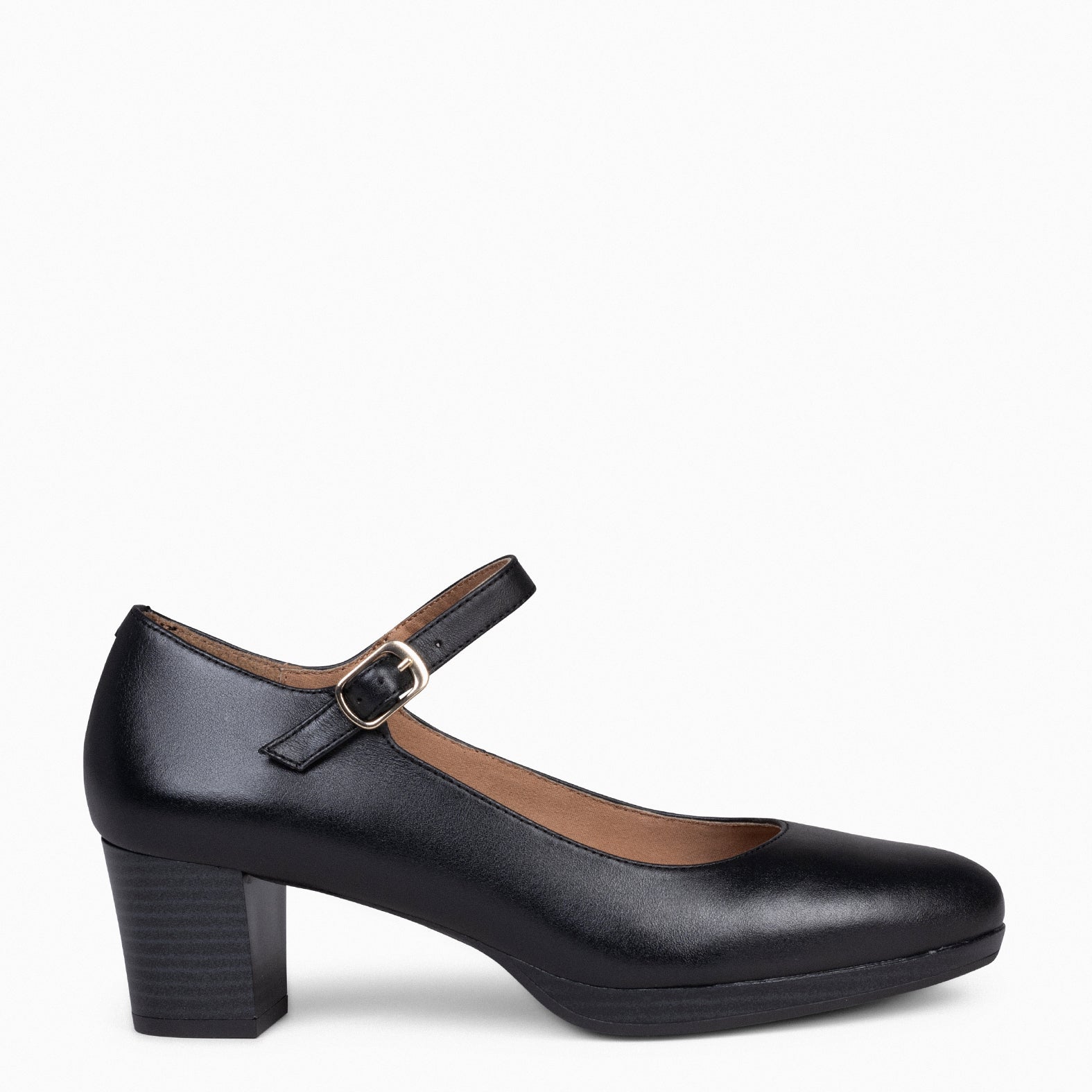 AZAFATA PULSERA – Zapatos de mujer con plataforma y tacón bajo NEGRO
