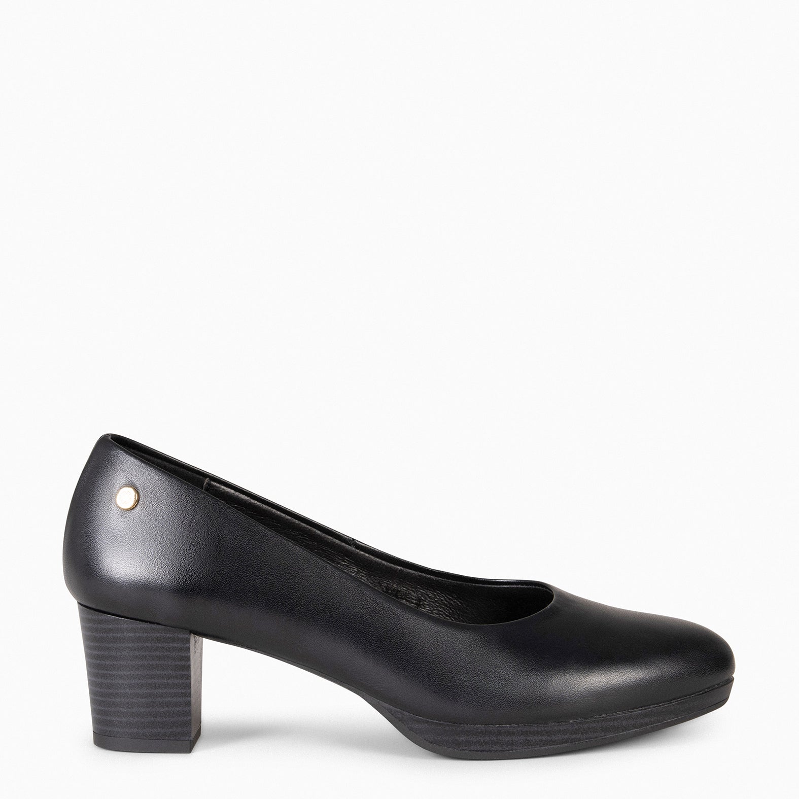 FLISHT S – BLACK shoes with low heel and platform