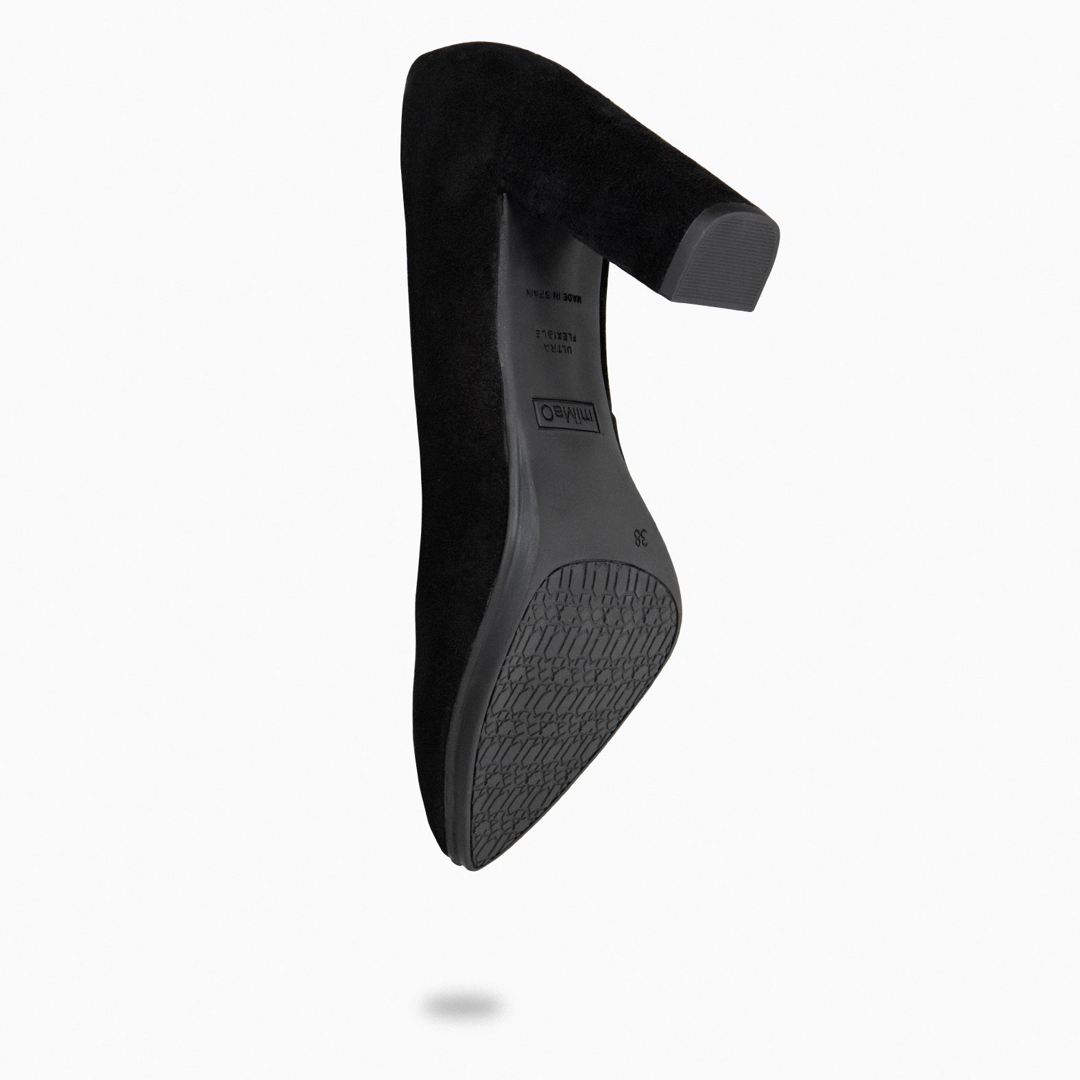 URBAN - BLACK suede high-heeled shoes